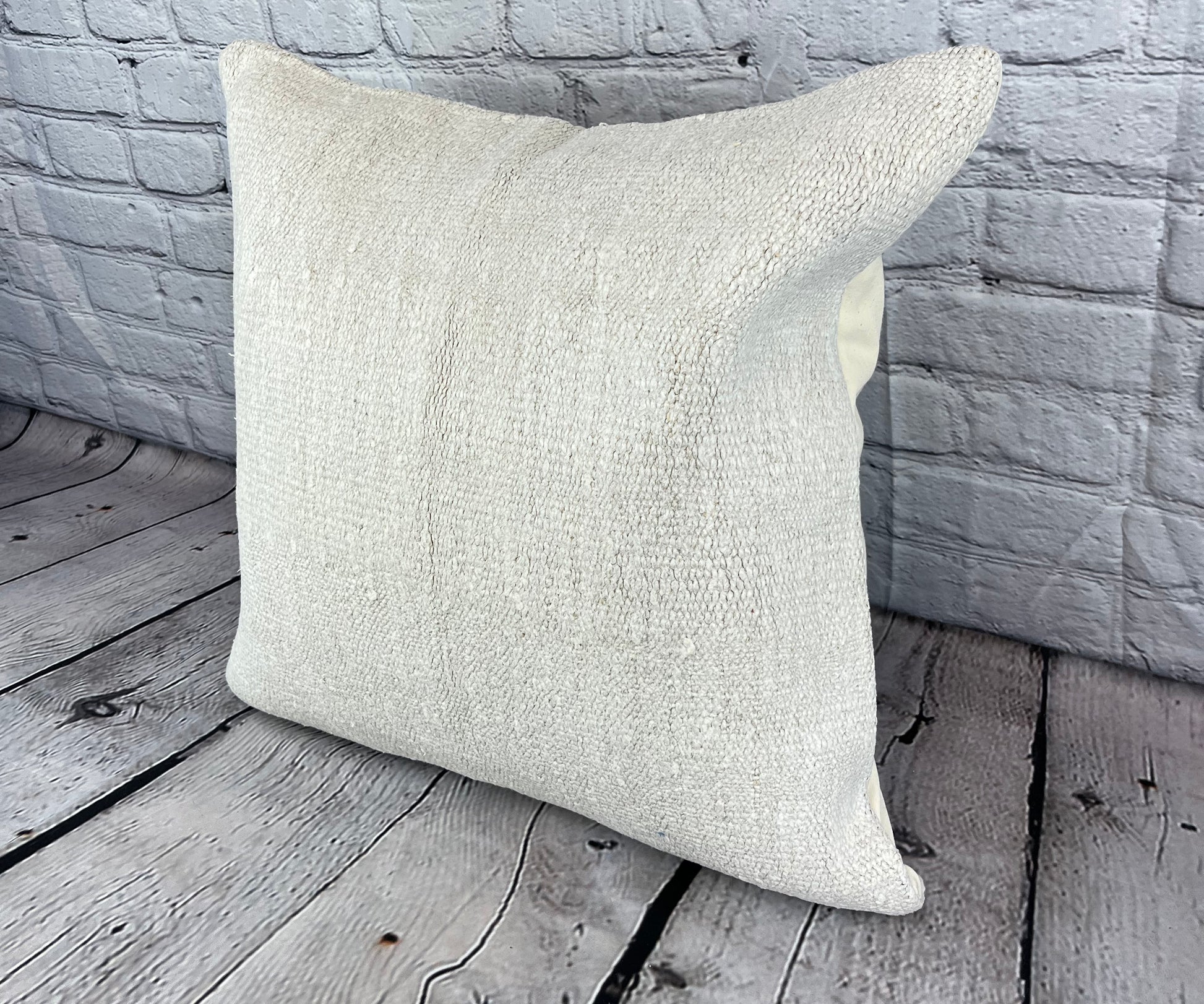 20 x 20 Hemp Pillow Turkish Cushion Natural Grayish White Pillow Cushion Cover #6583
