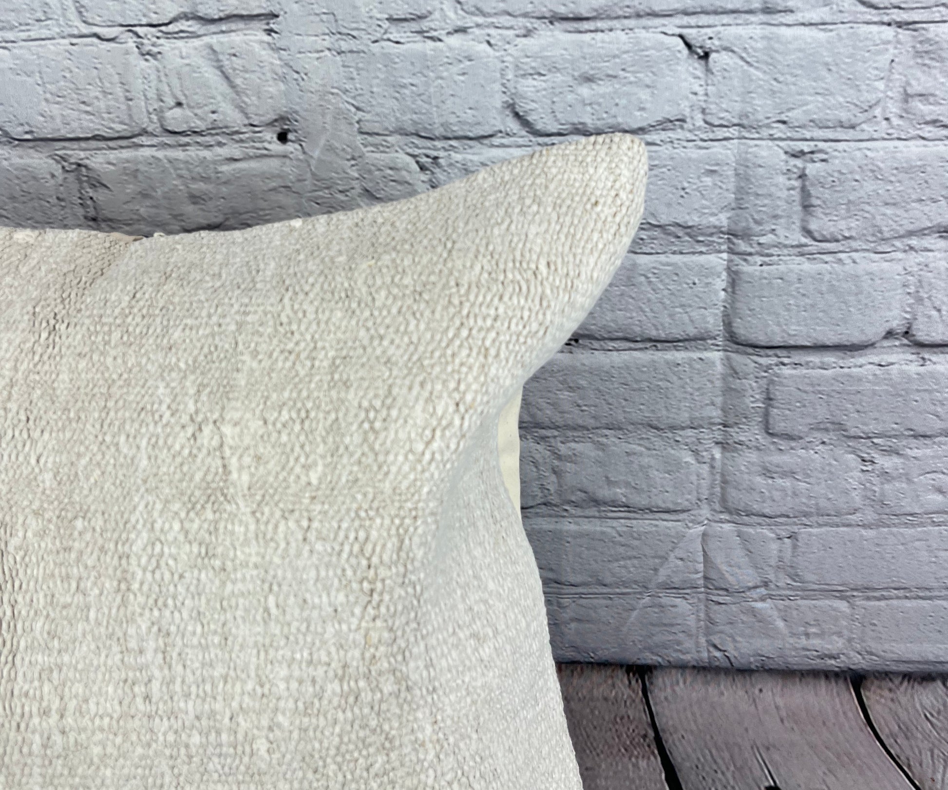20 x 20 Hemp Pillow Turkish Cushion Natural Grayish White Pillow Cushion Cover #6583