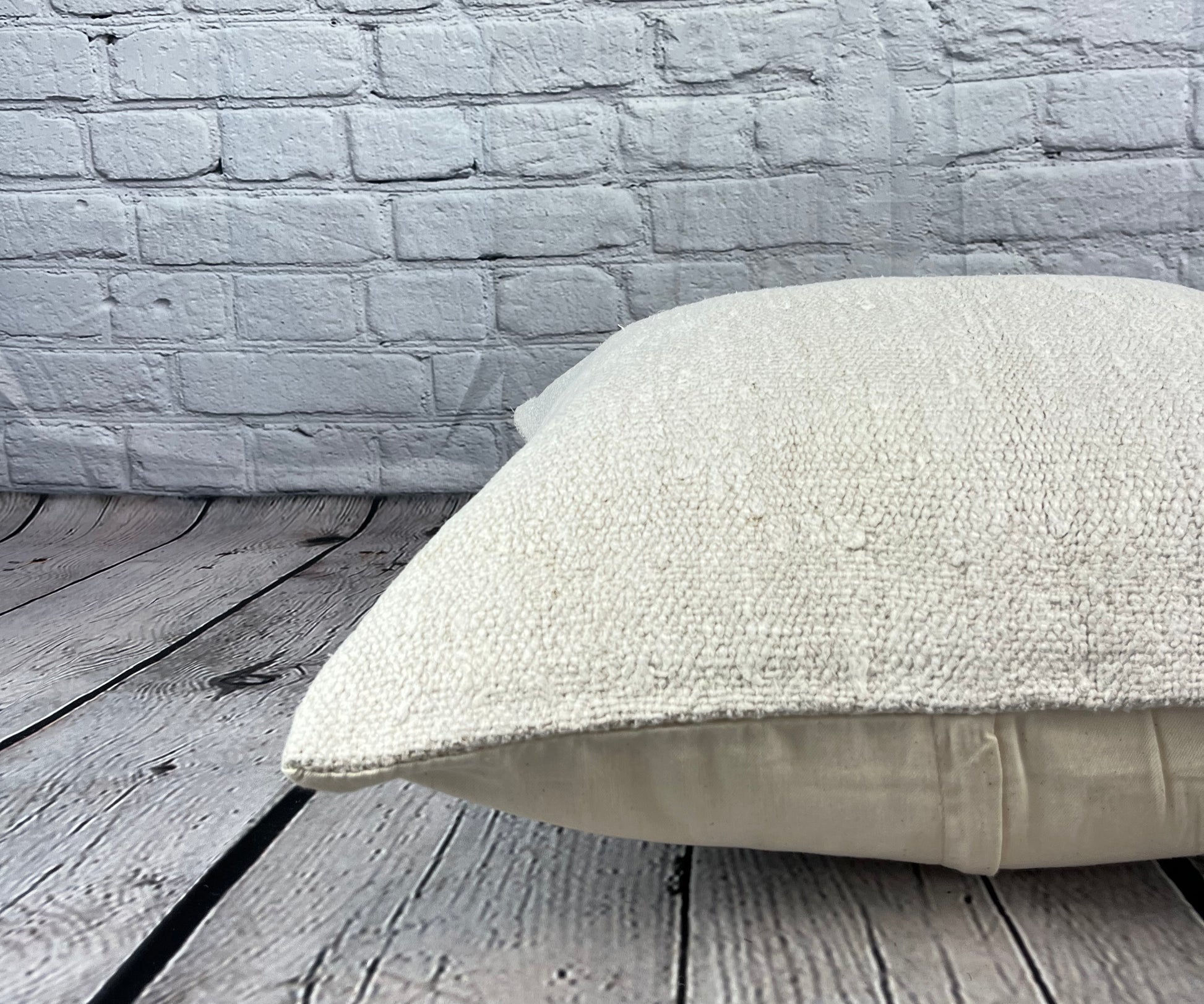 20 x 20 Hemp Pillow Turkish Cushion Natural Grayish White Pillow Cushion Cover #6583