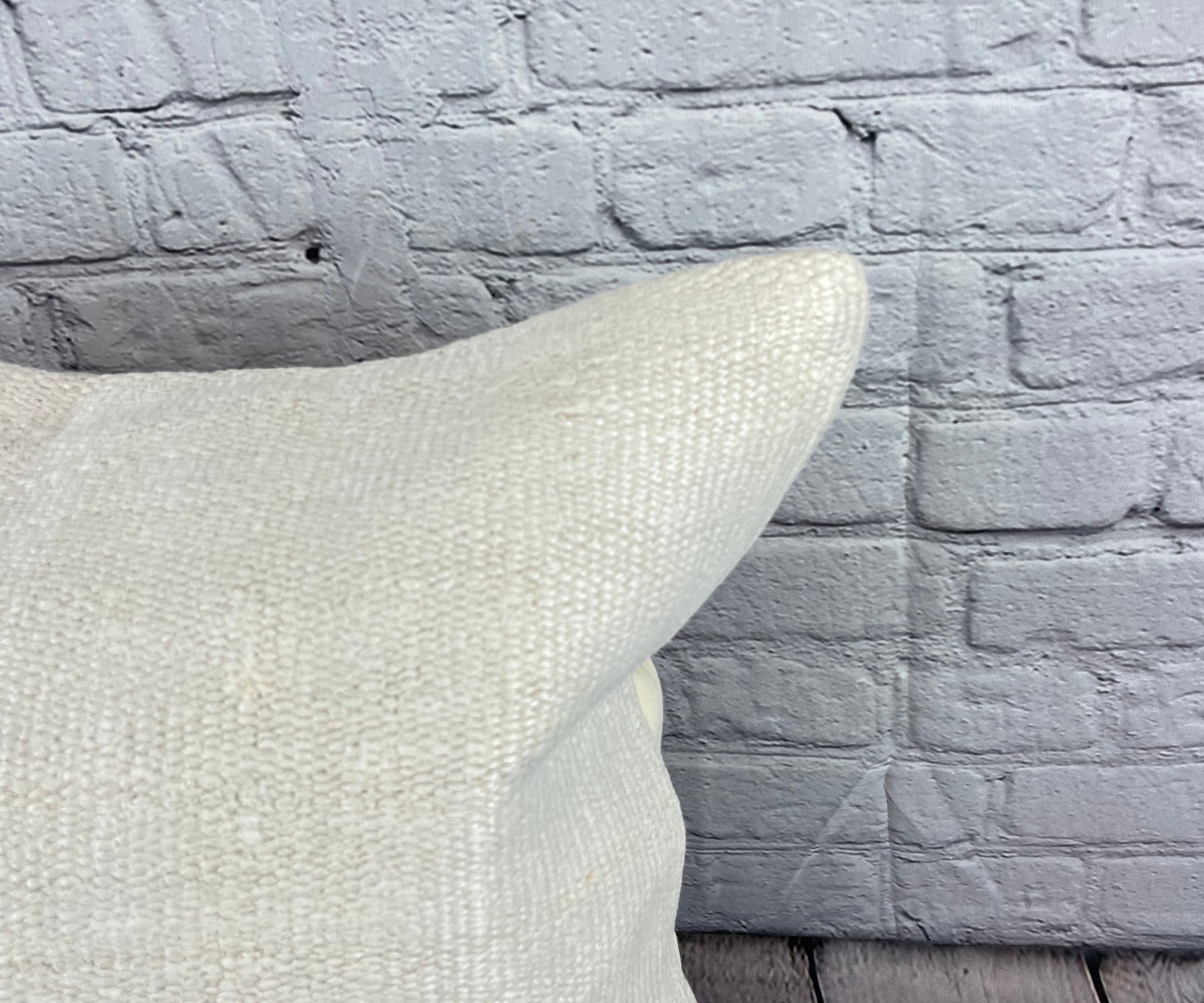 20 x 20 Hemp Pillow Turkish Cushion Natural Grayish White Pillow Cushion Cover #6584