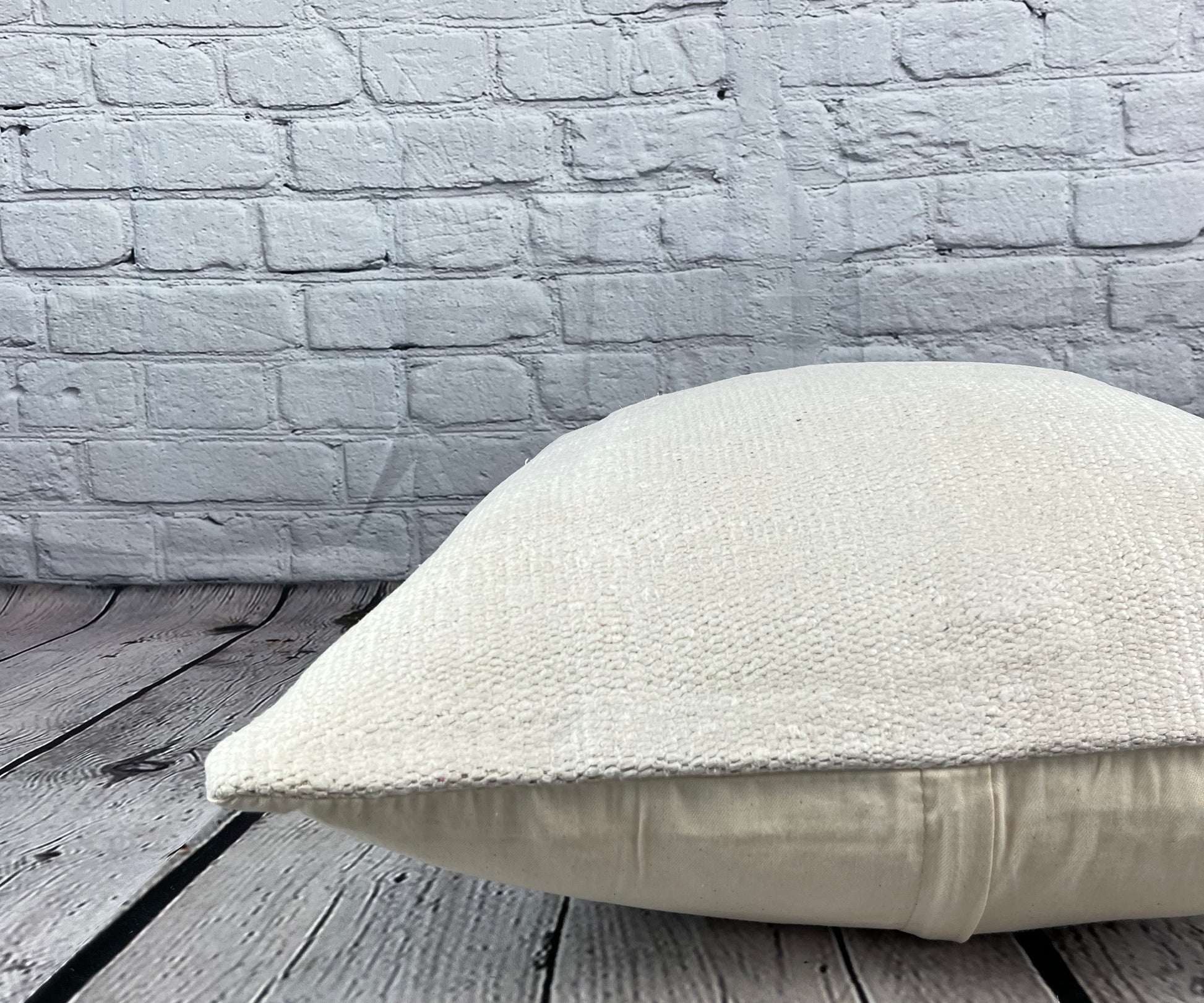 20 x 20 Hemp Pillow Turkish Cushion Natural Grayish White Pillow Cushion Cover #6584