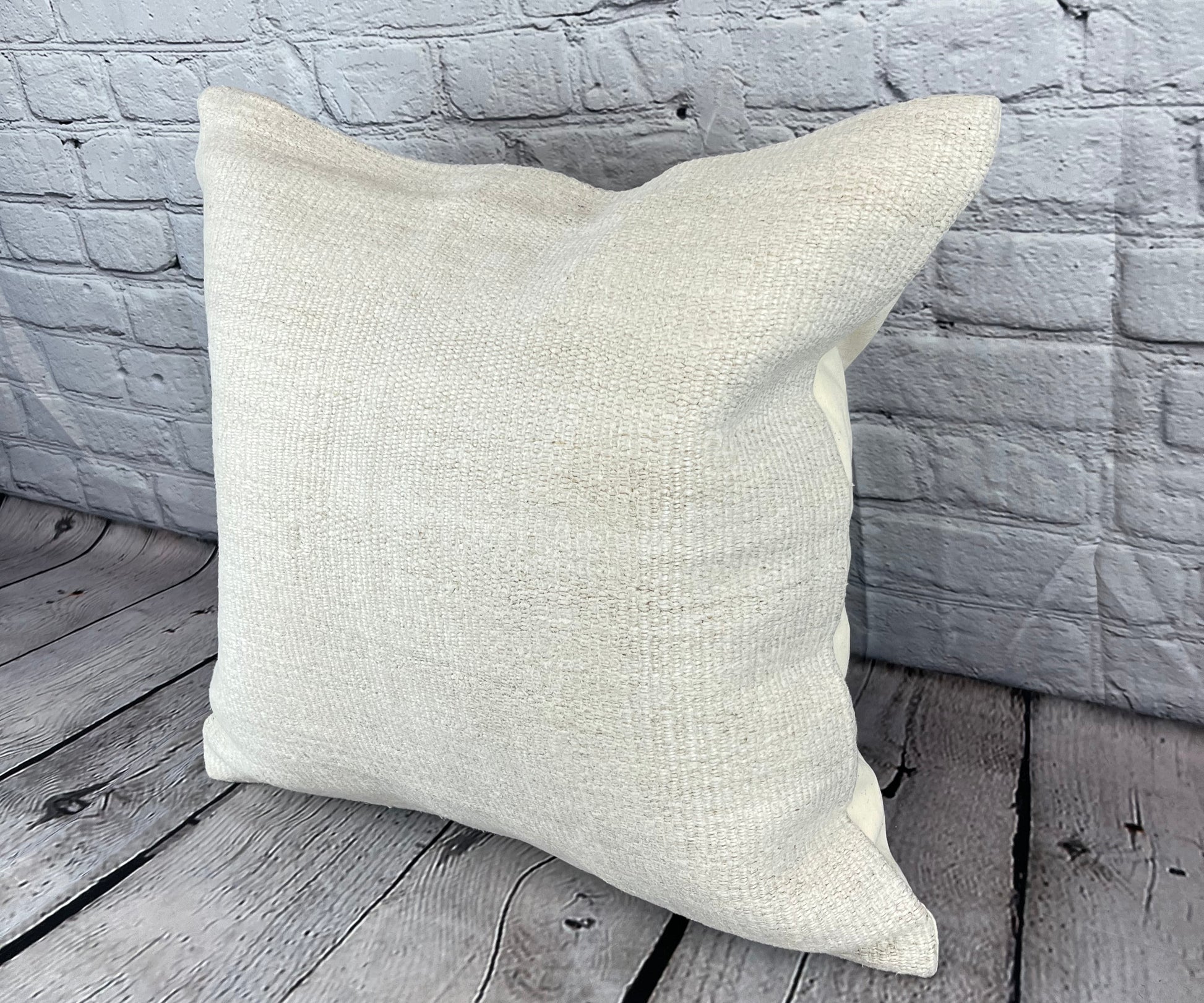 20 x 20 Hemp Pillow Turkish Cushion Natural Grayish White Pillow Cushion Cover #6585