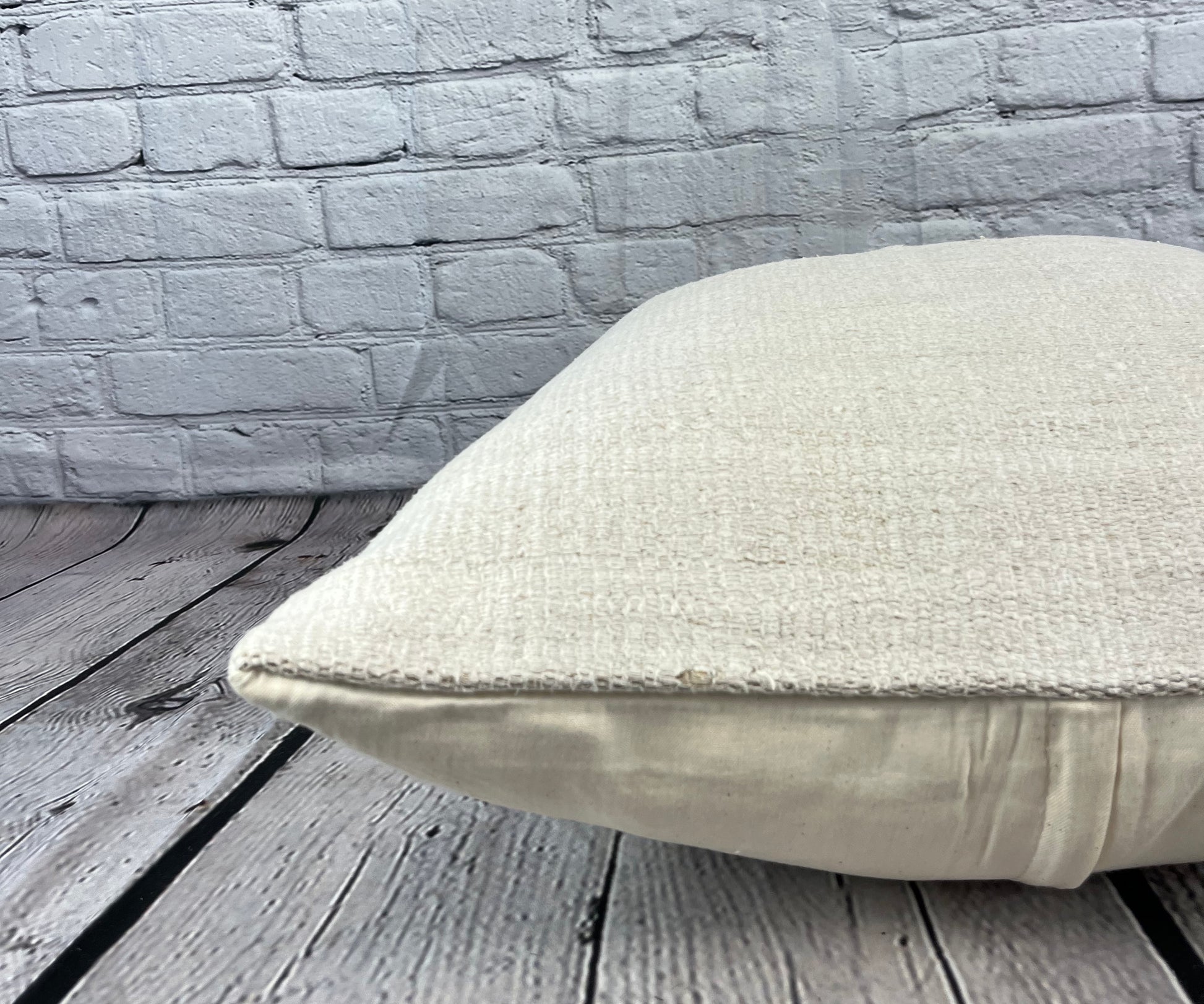 20 x 20 Hemp Pillow Turkish Cushion Natural Grayish White Pillow Cushion Cover #6585