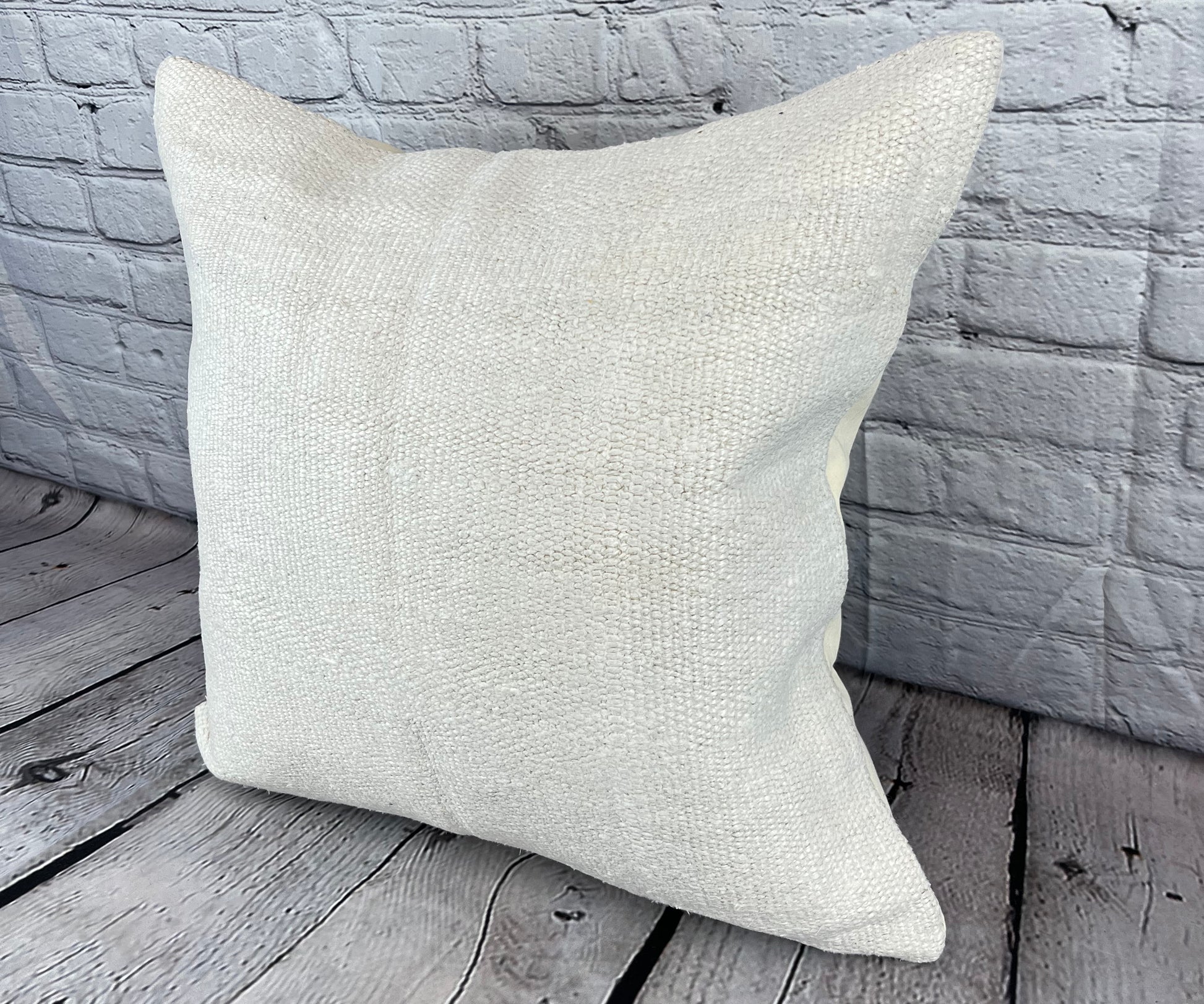 20 x 20 Hemp Pillow Turkish Cushion Natural Grayish White Pillow Cushion Cover #6593