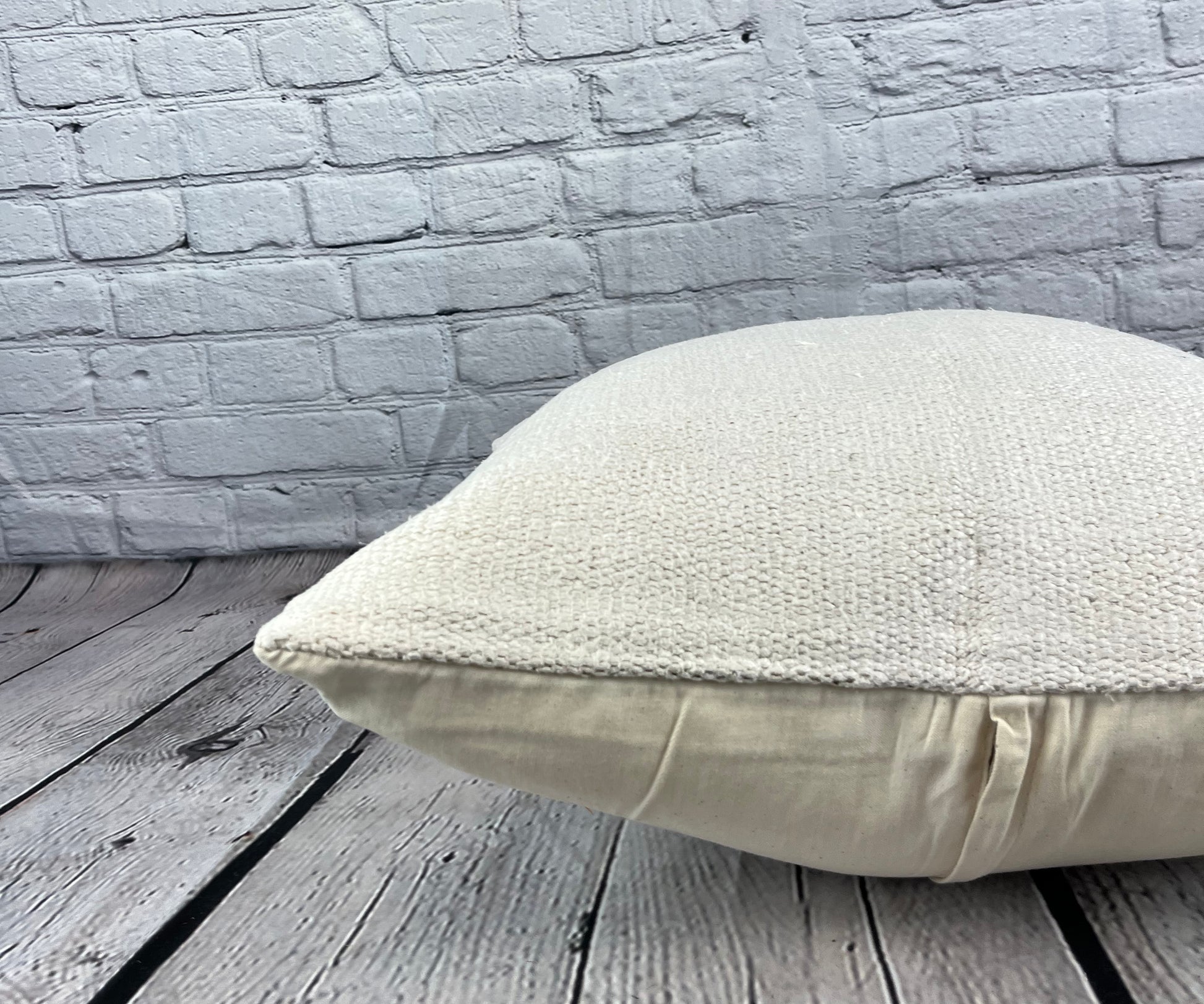 20 x 20 Hemp Pillow Turkish Cushion Natural Grayish White Pillow Cushion Cover #6593