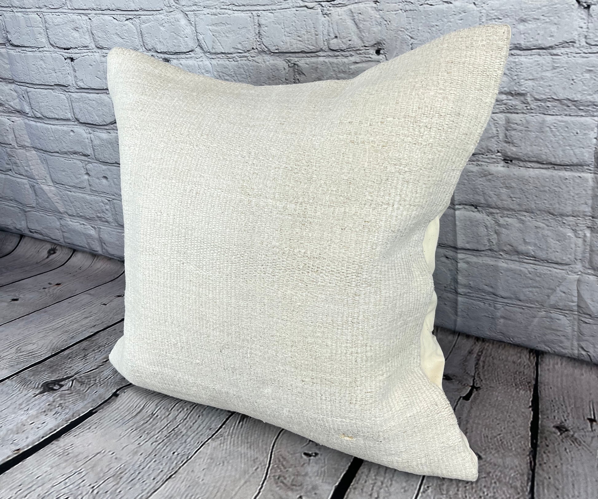 20 x 20 Hemp Pillow Turkish Cushion Natural Grayish White Pillow Cushion Cover #6533