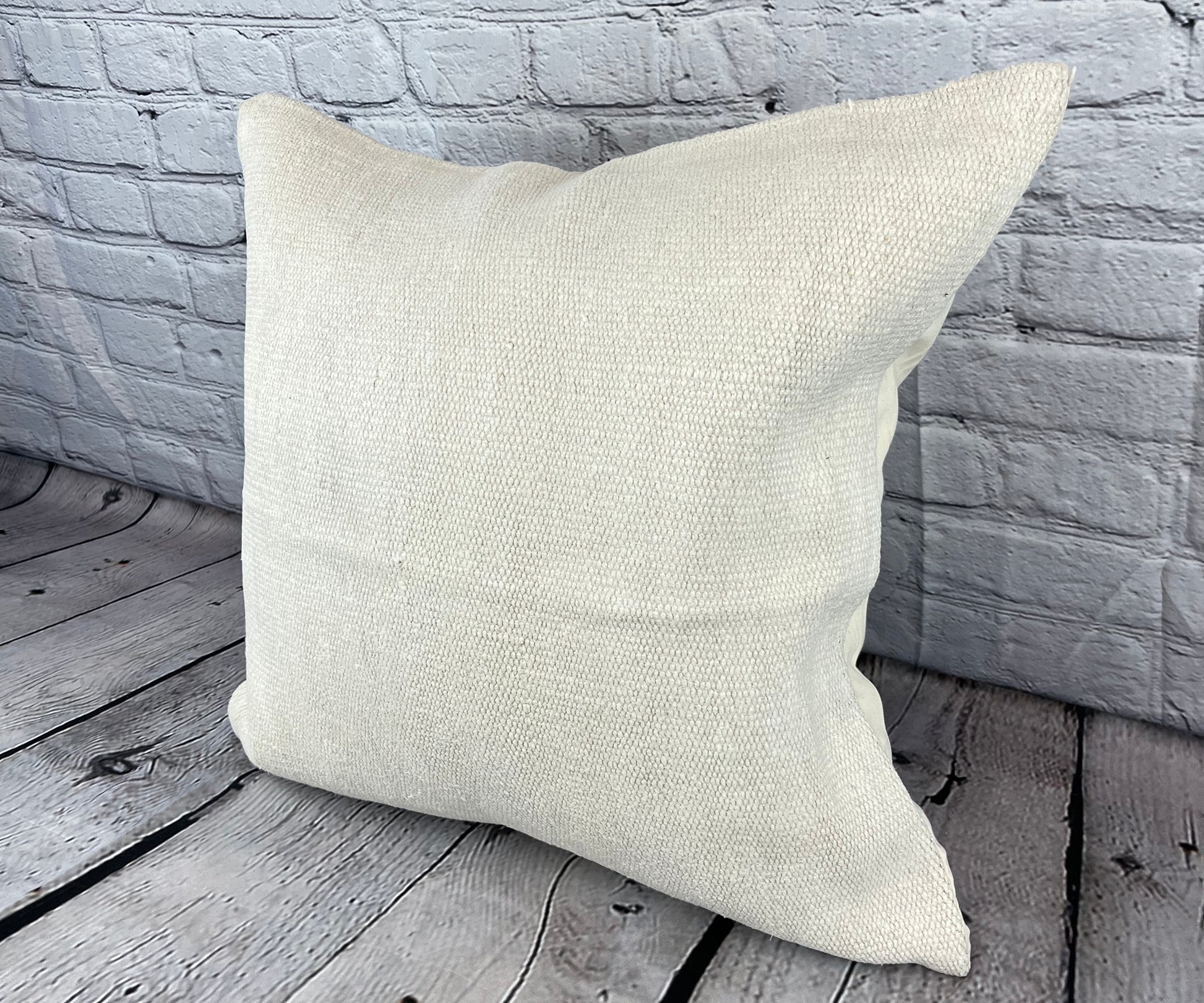 20 x 20 Hemp Pillow Turkish Cushion Natural Grayish White Pillow Cushion Cover #6532
