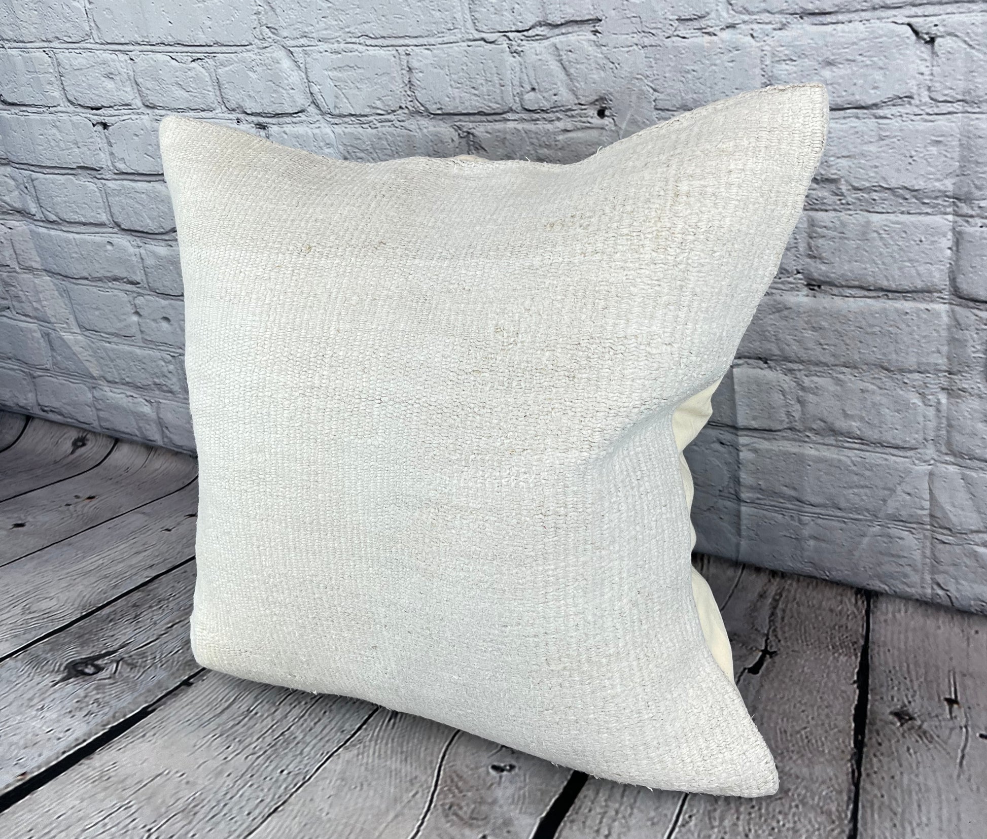 20 x 20 Hemp Pillow Turkish Cushion Natural Grayish White Pillow Cushion Cover #6534