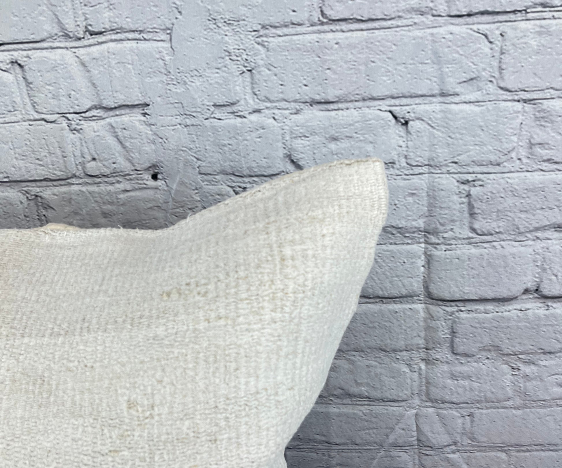 20 x 20 Hemp Pillow Turkish Cushion Natural Grayish White Pillow Cushion Cover #6534