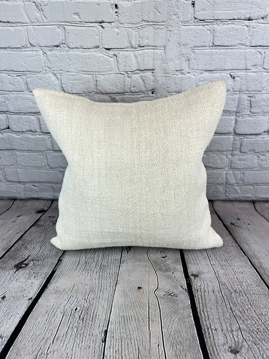 20 x 20 Hemp Pillow Turkish Cushion Natural Grayish White Pillow Cushion Cover #6540
