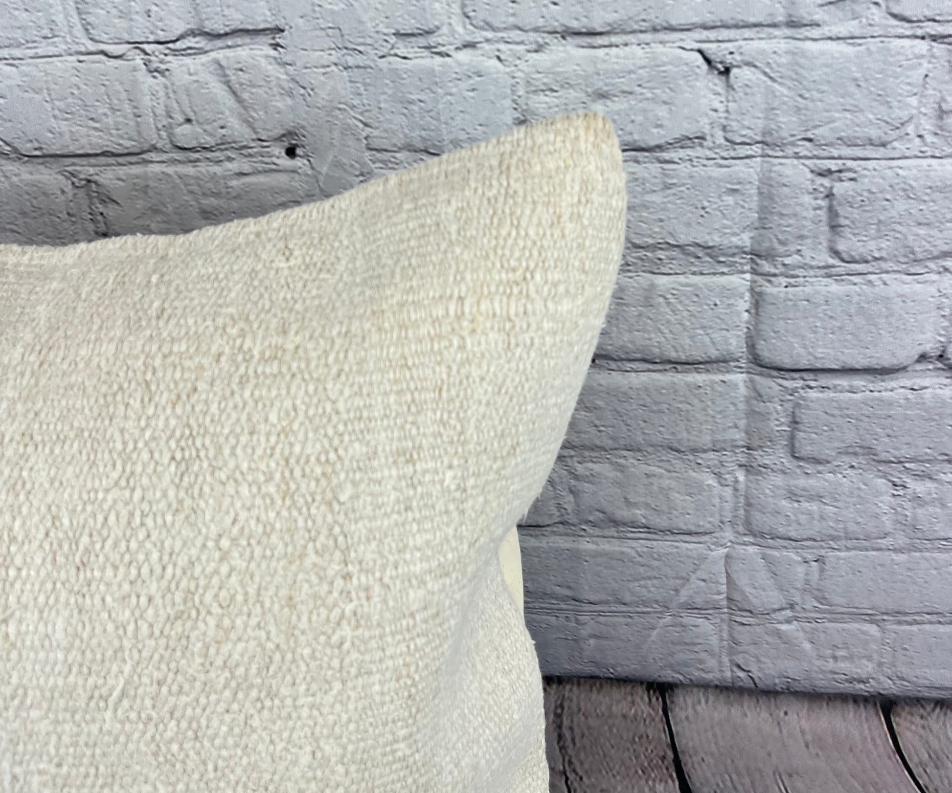 20 x 20 Hemp Pillow Turkish Cushion Natural Grayish White Pillow Cushion Cover #6540
