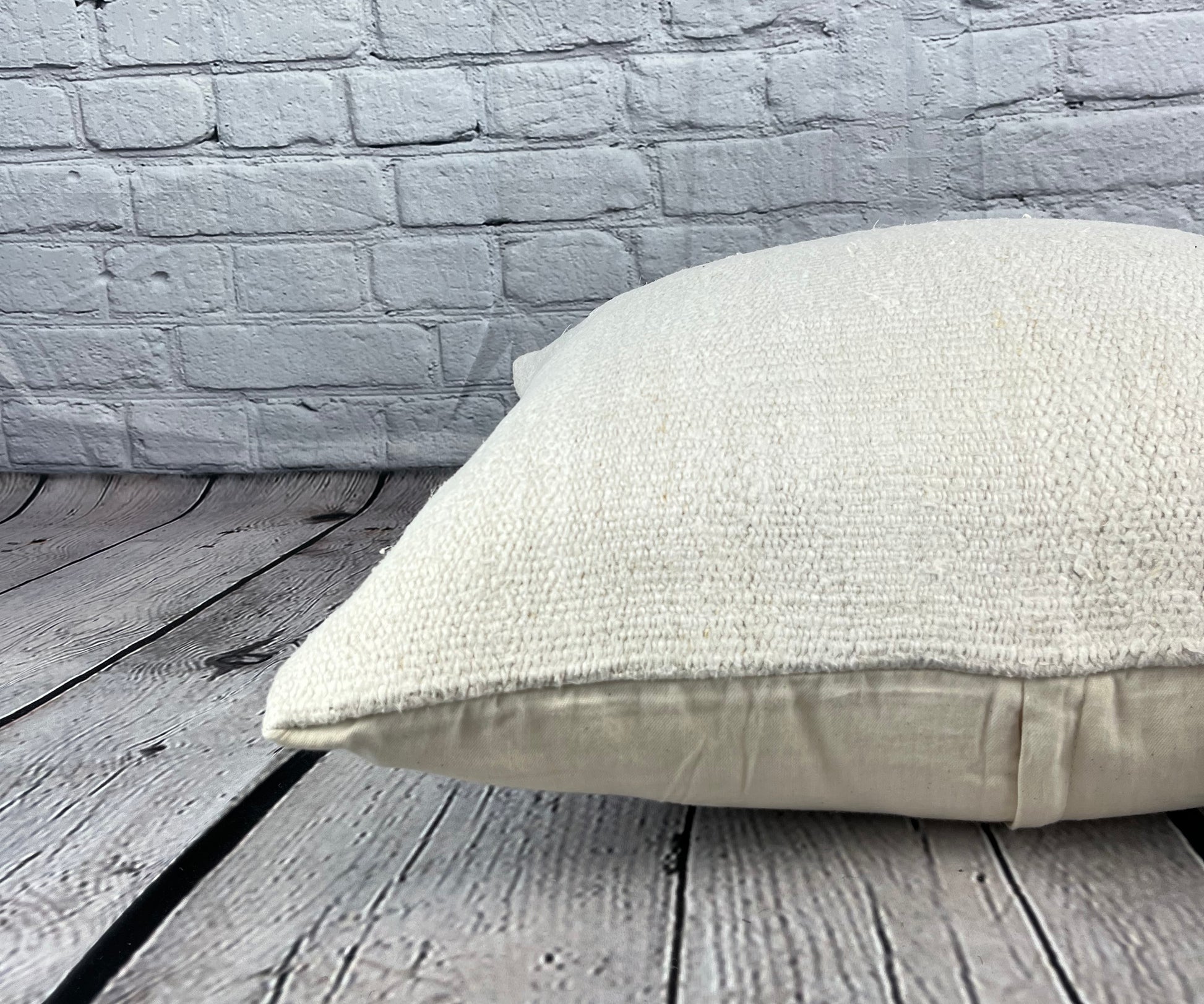 20 x 20 Hemp Pillow Turkish Cushion Natural Grayish White Pillow Cushion Cover #6540