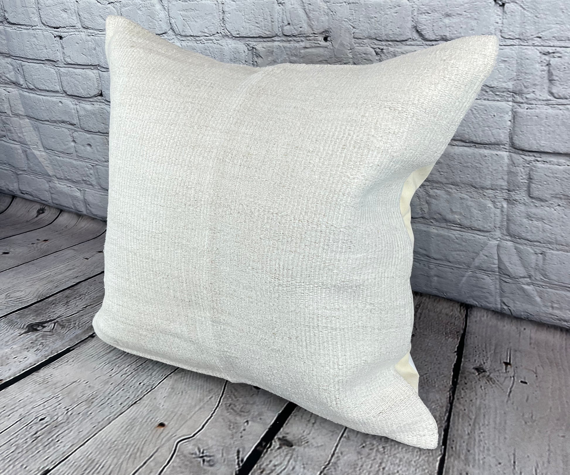 20 x 20 Hemp Pillow Turkish Cushion Natural Grayish White Pillow Cushion Cover #6541