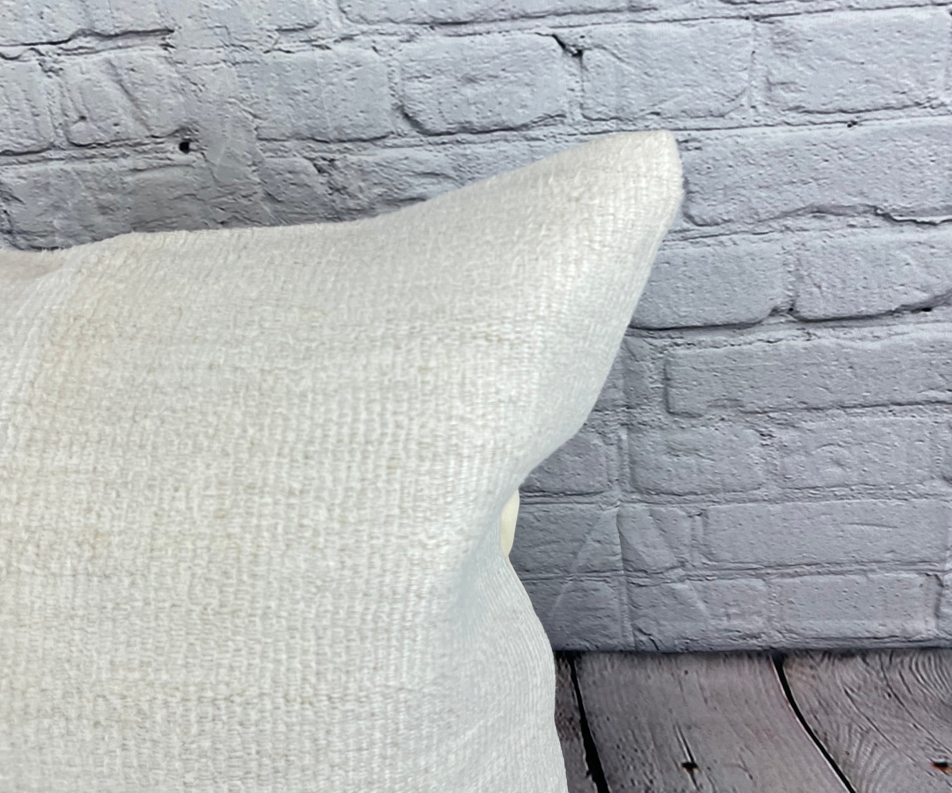 20 x 20 Hemp Pillow Turkish Cushion Natural Grayish White Pillow Cushion Cover #6541