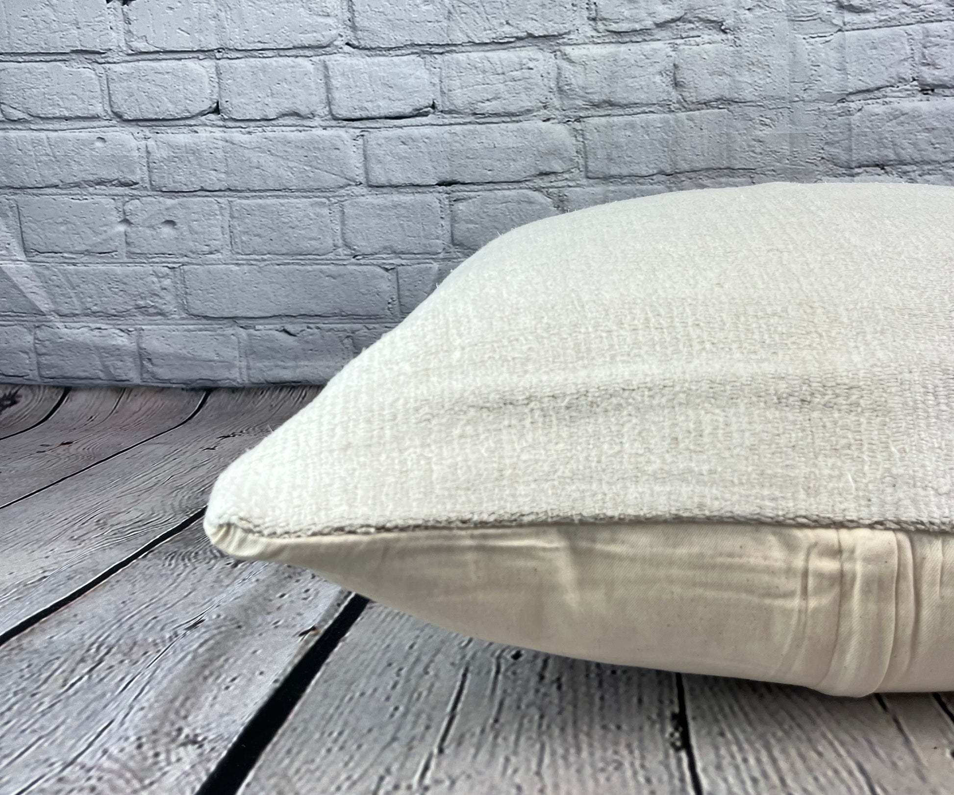 20 x 20 Hemp Pillow Turkish Cushion Natural Grayish White Pillow Cushion Cover #6541