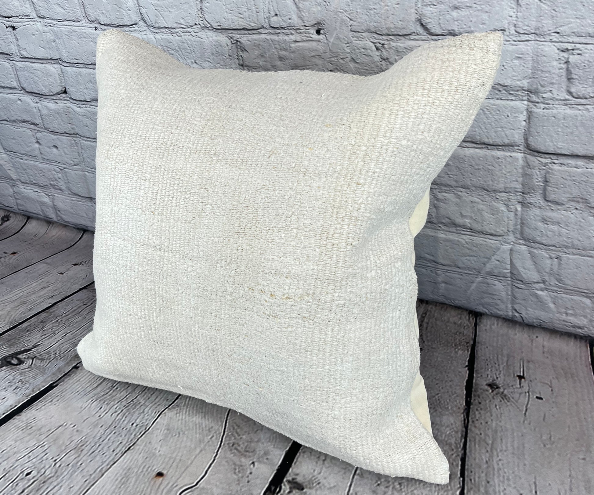 20 x 20 Hemp Pillow Turkish Cushion Natural Grayish White Pillow Cushion Cover #6542