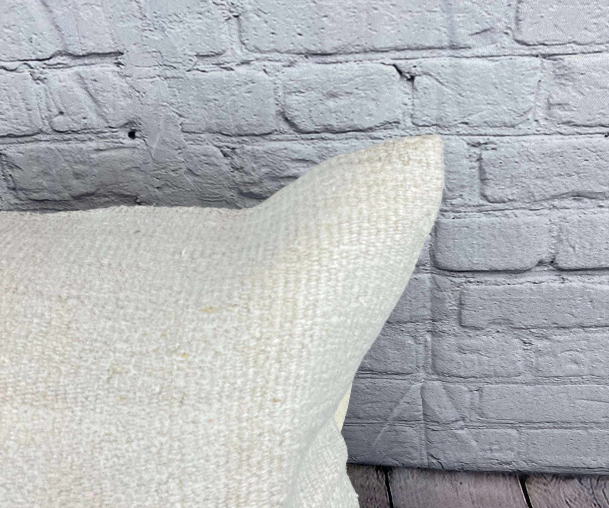 20 x 20 Hemp Pillow Turkish Cushion Natural Grayish White Pillow Cushion Cover #6542