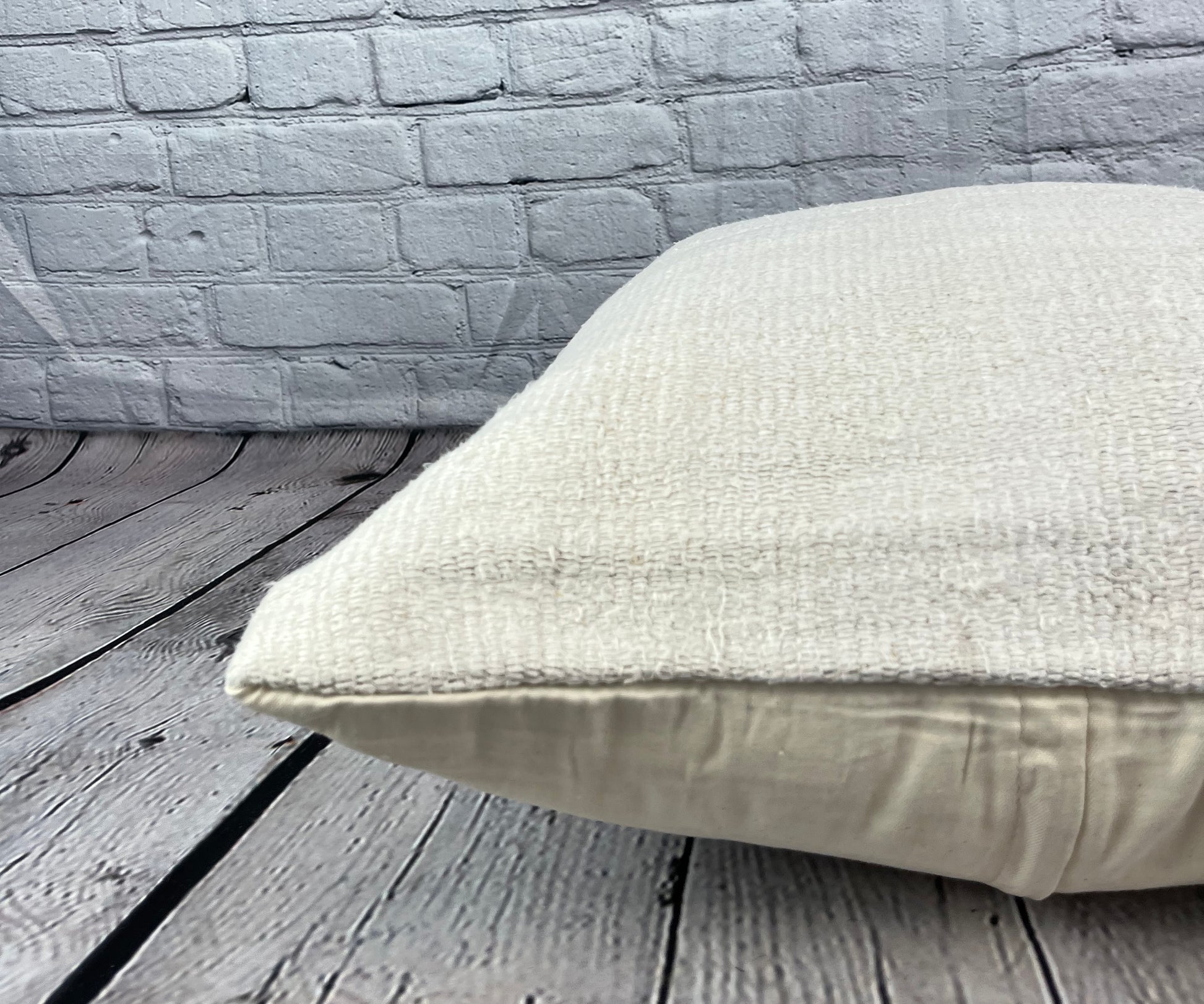 20 x 20 Hemp Pillow Turkish Cushion Natural Grayish White Pillow Cushion Cover #6542