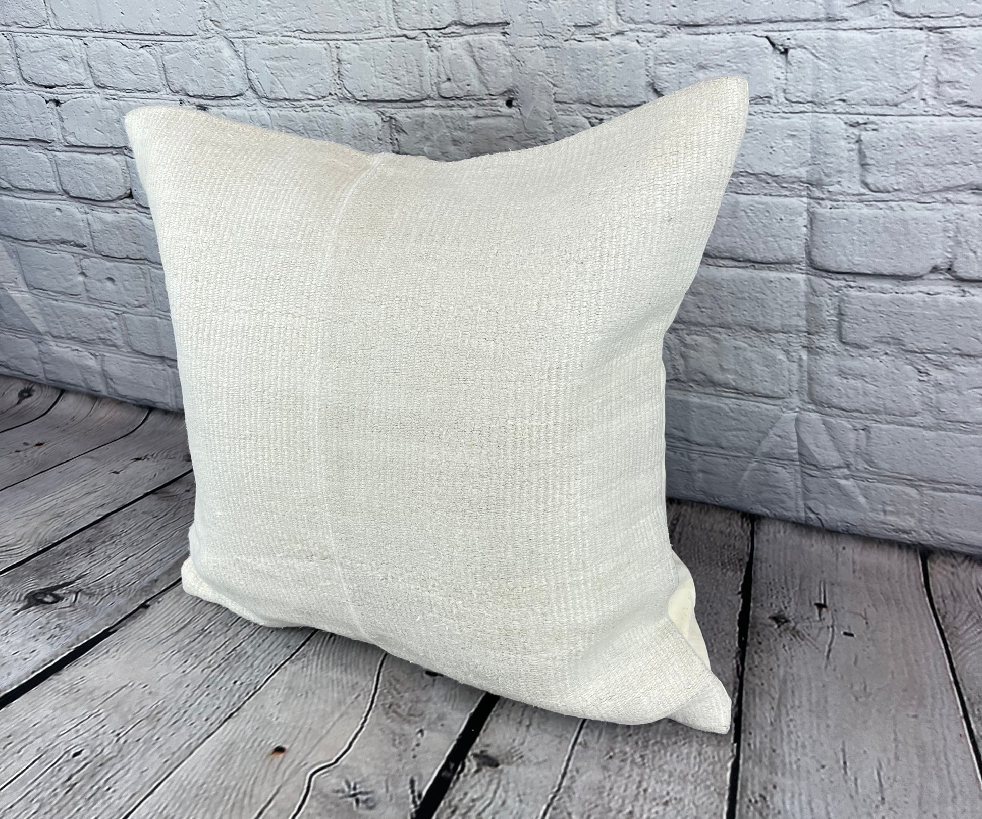 20 x 20 Hemp Pillow Turkish Cushion Natural Grayish White Pillow Cushion Cover #6544