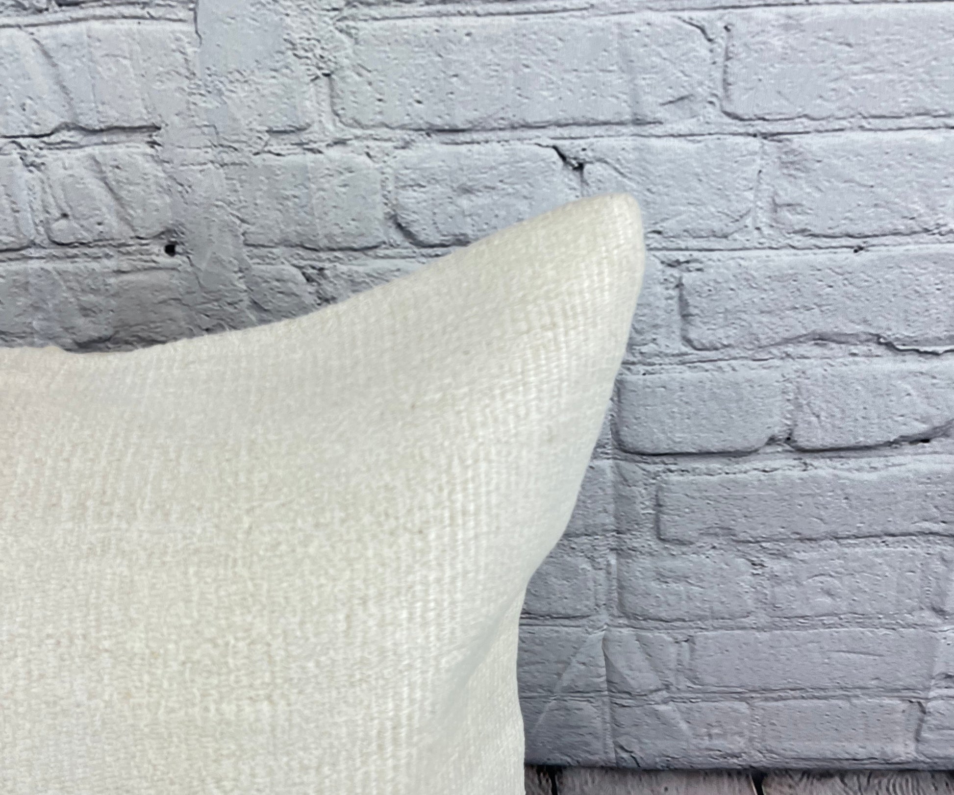20 x 20 Hemp Pillow Turkish Cushion Natural Grayish White Pillow Cushion Cover #6544