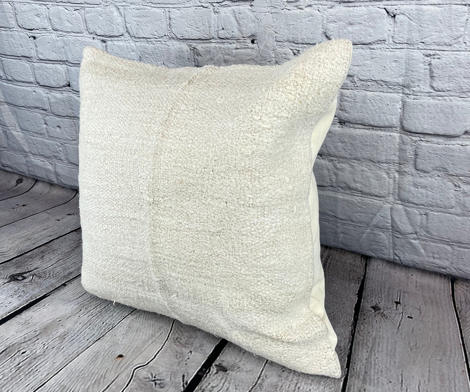 20 x 20 Hemp Pillow Turkish Cushion Natural Grayish White Pillow Cushion Cover #6543
