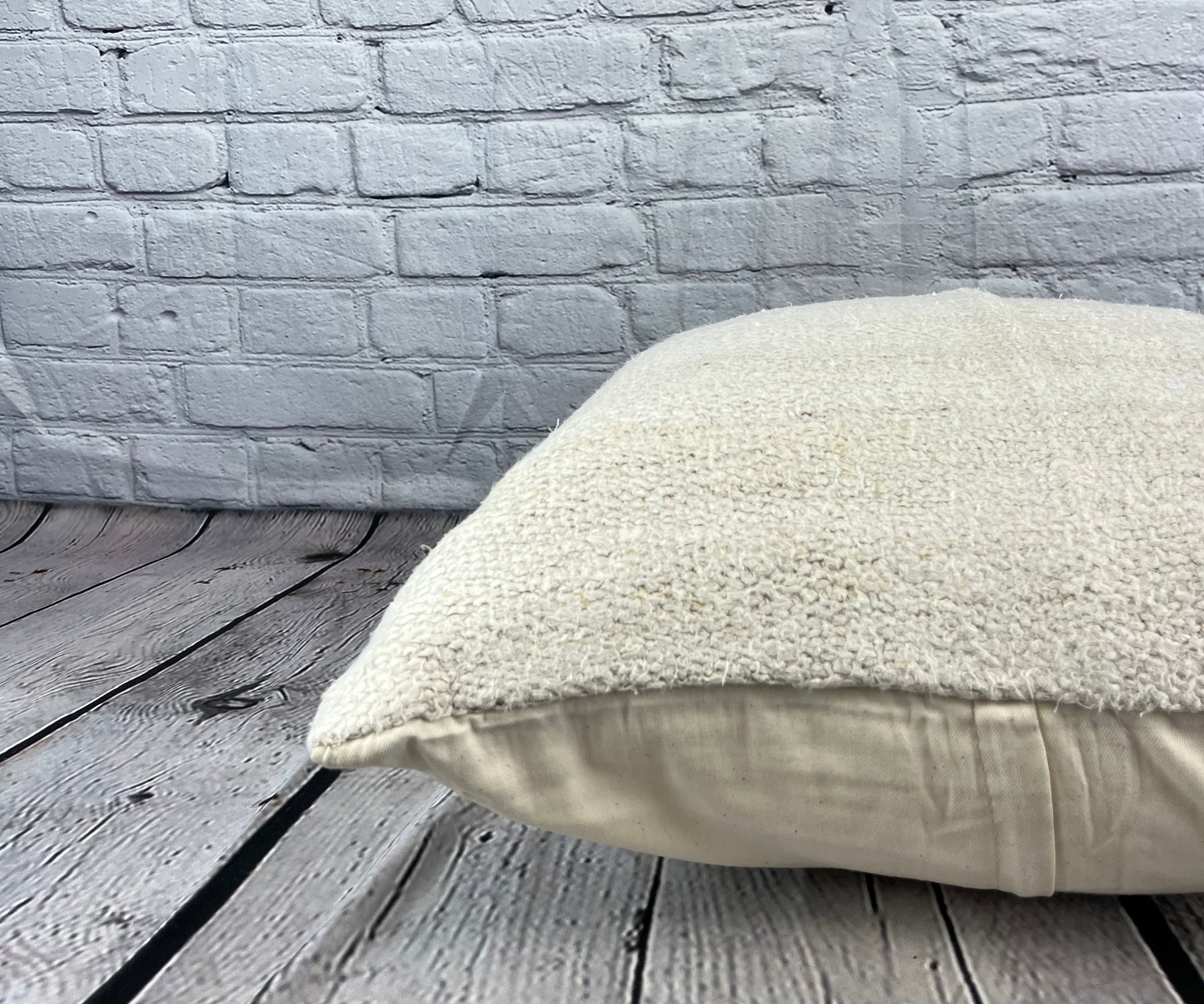 20 x 20 Hemp Pillow Turkish Cushion Natural Grayish White Pillow Cushion Cover #6543