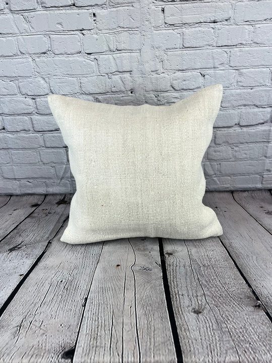 20 x 20 Hemp Pillow Turkish Cushion Natural Grayish White Pillow Cushion Cover #6545