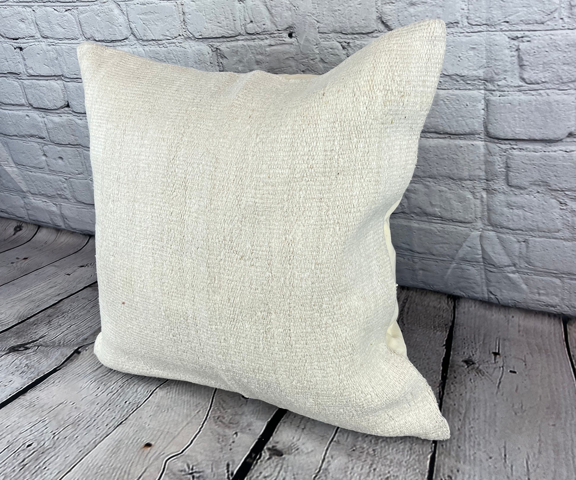 20 x 20 Hemp Pillow Turkish Cushion Natural Grayish White Pillow Cushion Cover #6545