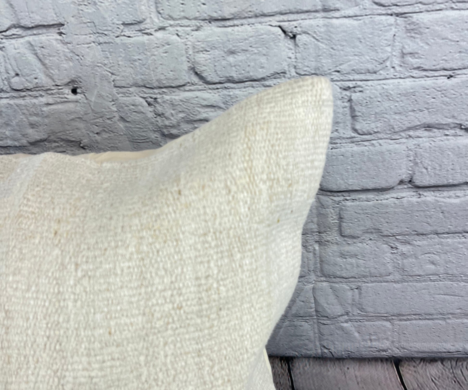 20 x 20 Hemp Pillow Turkish Cushion Natural Grayish White Pillow Cushion Cover #6545
