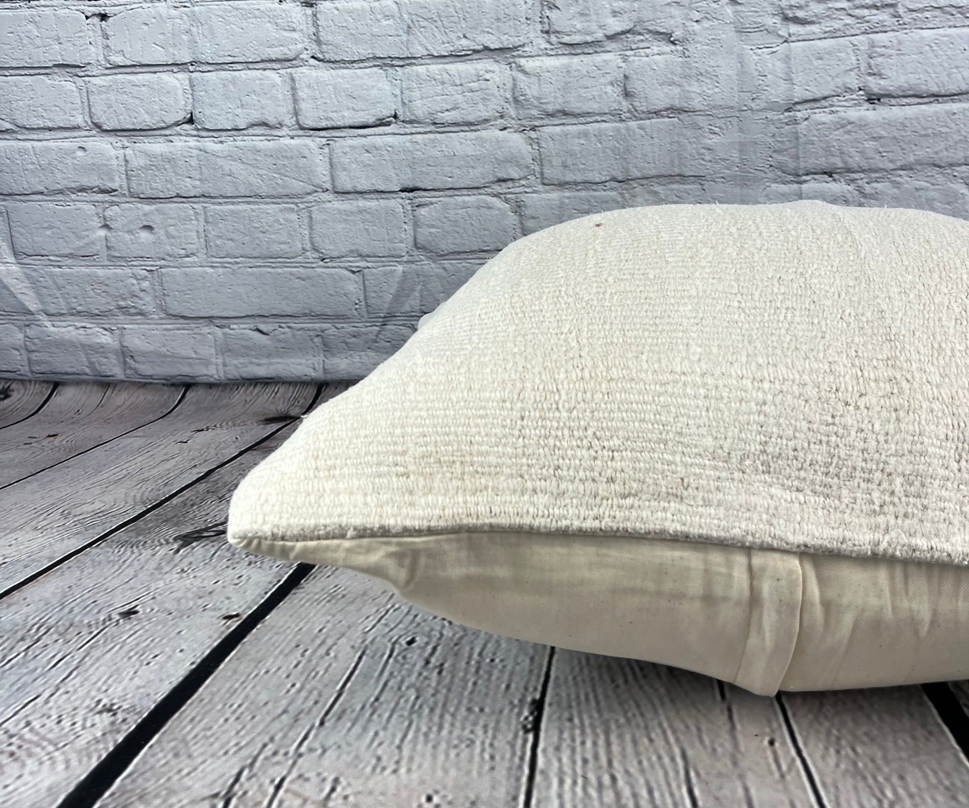 20 x 20 Hemp Pillow Turkish Cushion Natural Grayish White Pillow Cushion Cover #6545