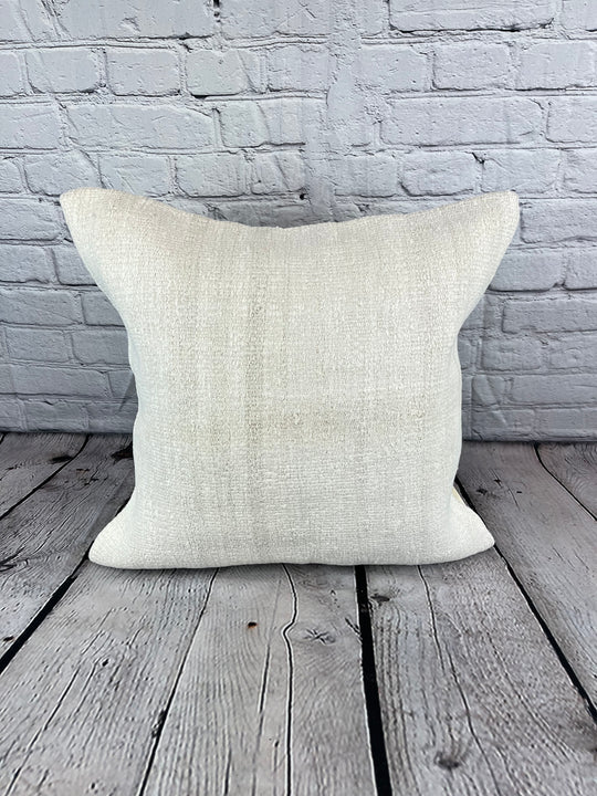 20 x 20 Hemp Pillow Turkish Cushion Natural Grayish White Pillow Cushion Cover #6546