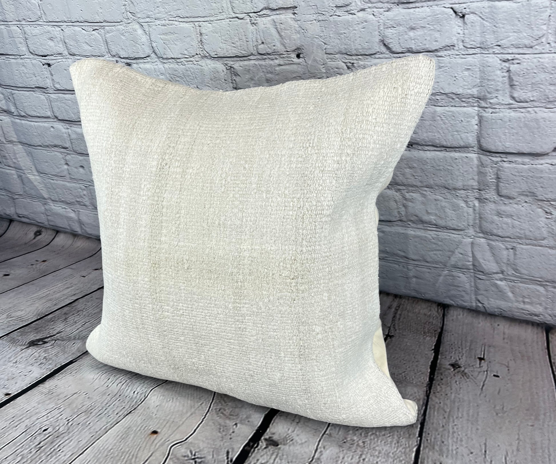 20 x 20 Hemp Pillow Turkish Cushion Natural Grayish White Pillow Cushion Cover #6546