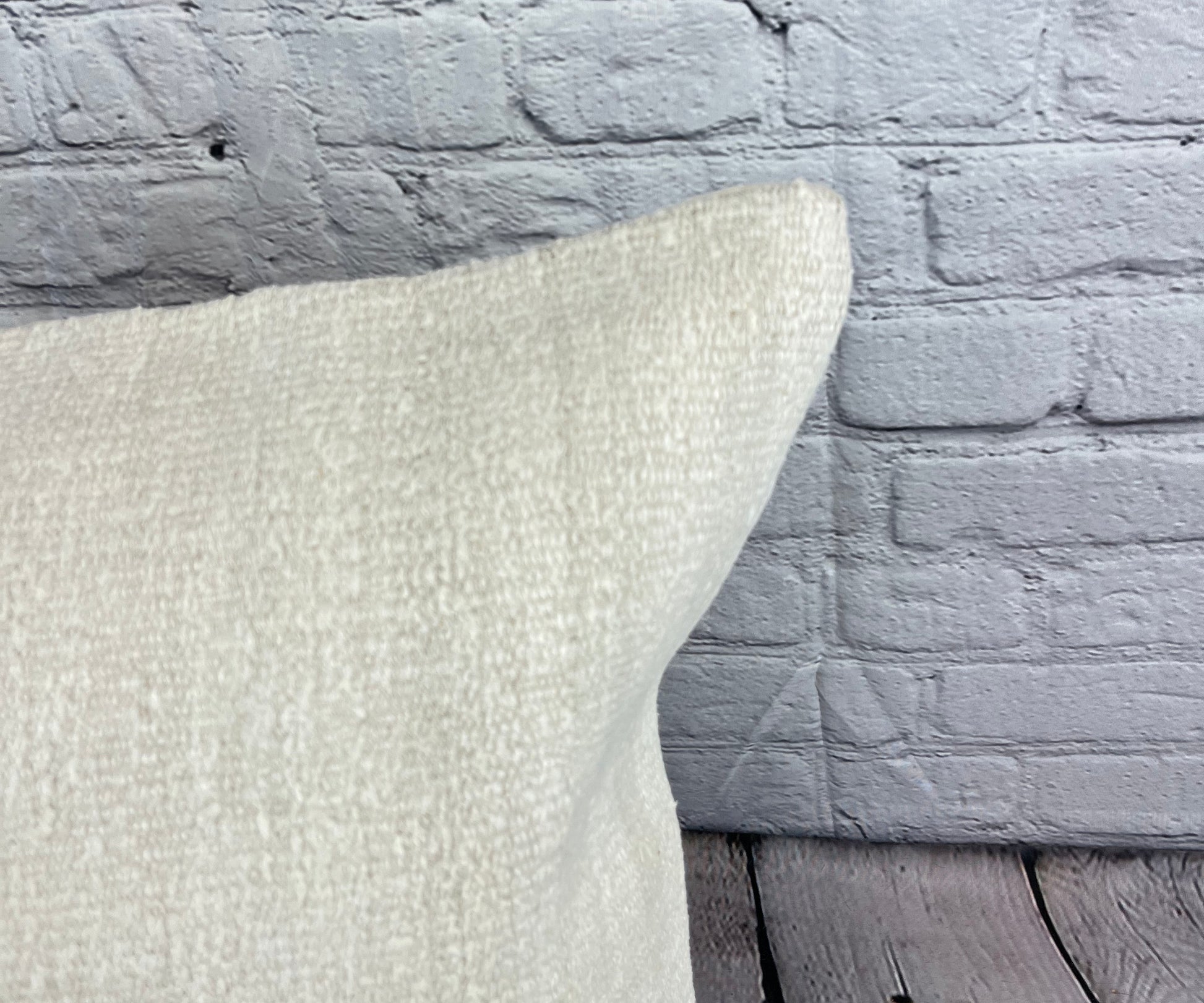 20 x 20 Hemp Pillow Turkish Cushion Natural Grayish White Pillow Cushion Cover #6546