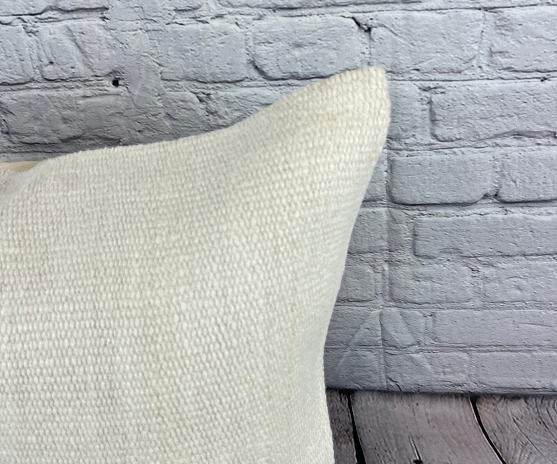 20 x 20 Hemp Pillow Turkish Cushion Natural Grayish White Pillow Cushion Cover #6547