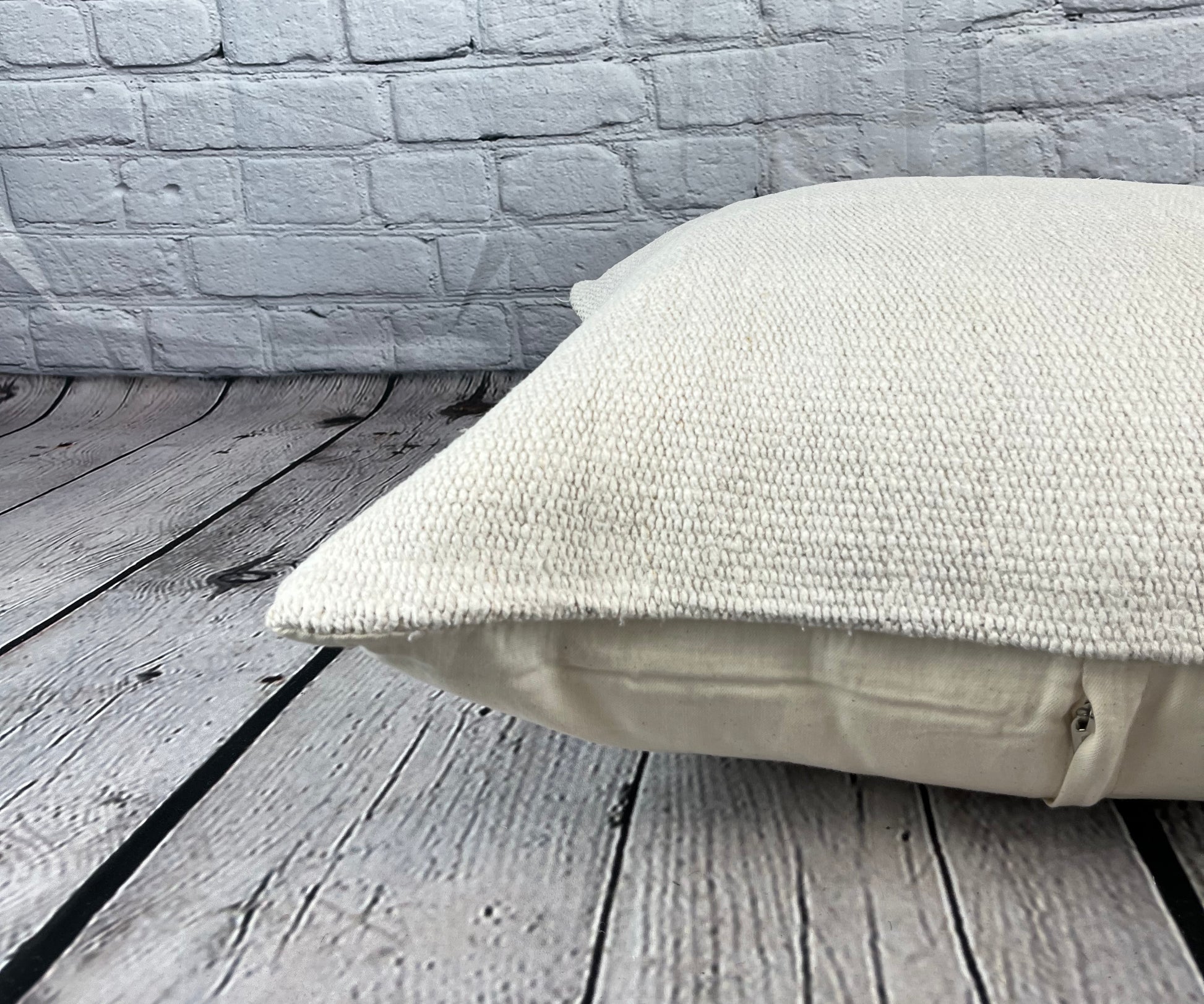 20 x 20 Hemp Pillow Turkish Cushion Natural Grayish White Pillow Cushion Cover #6547