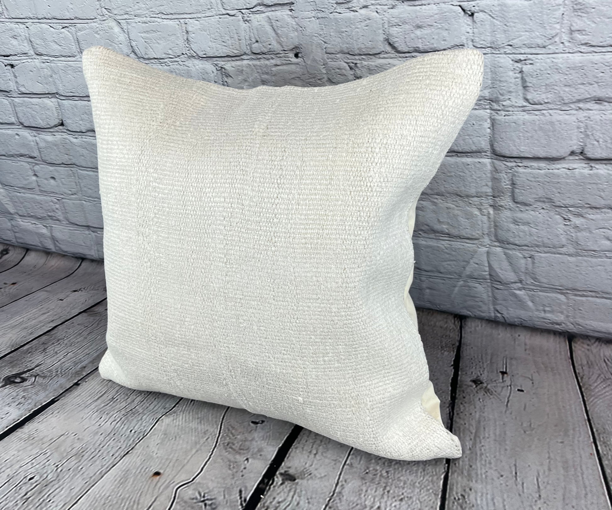20 x 20 Hemp Pillow Turkish Cushion Natural Grayish White Pillow Cushion Cover #6548