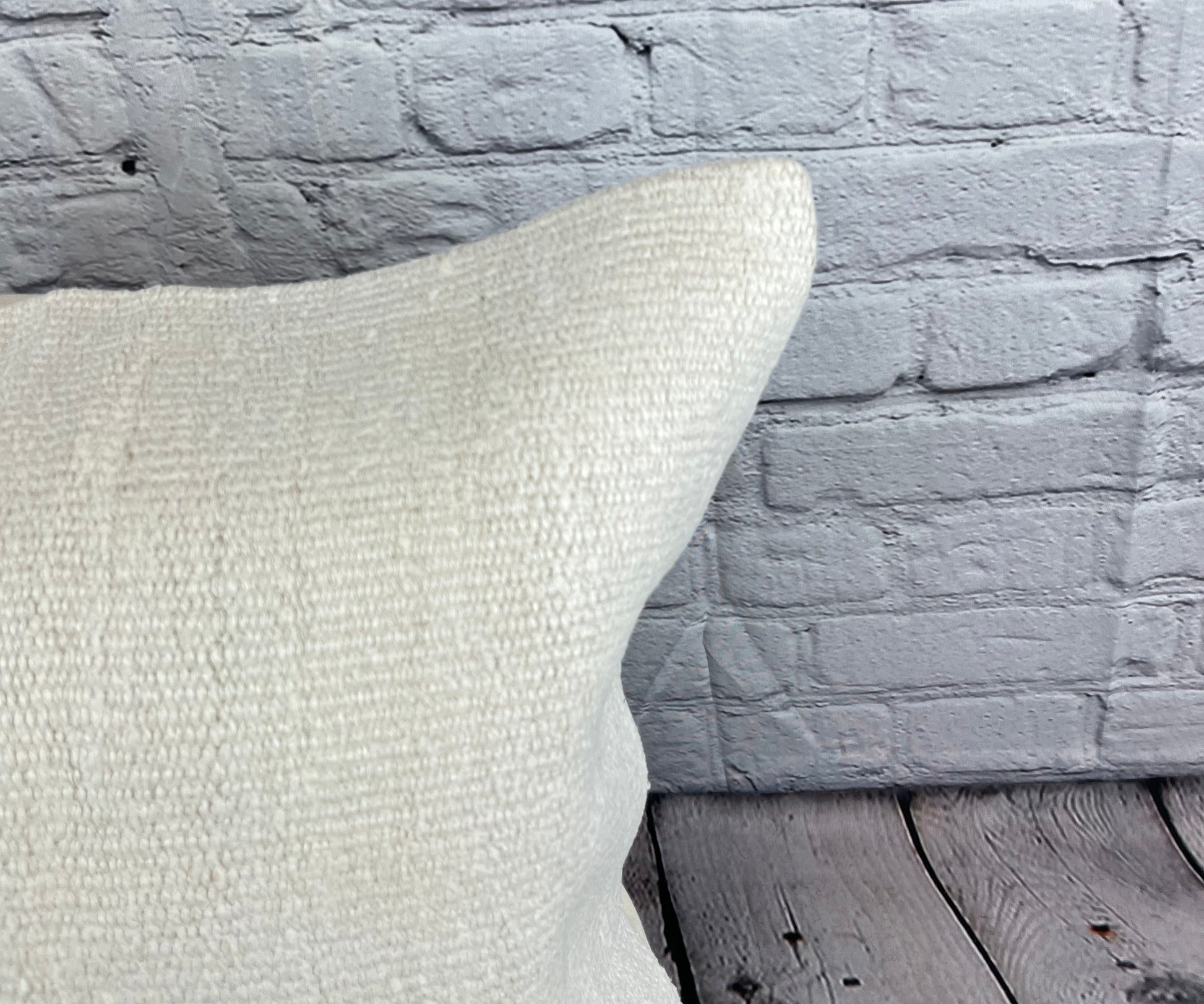 20 x 20 Hemp Pillow Turkish Cushion Natural Grayish White Pillow Cushion Cover #6548