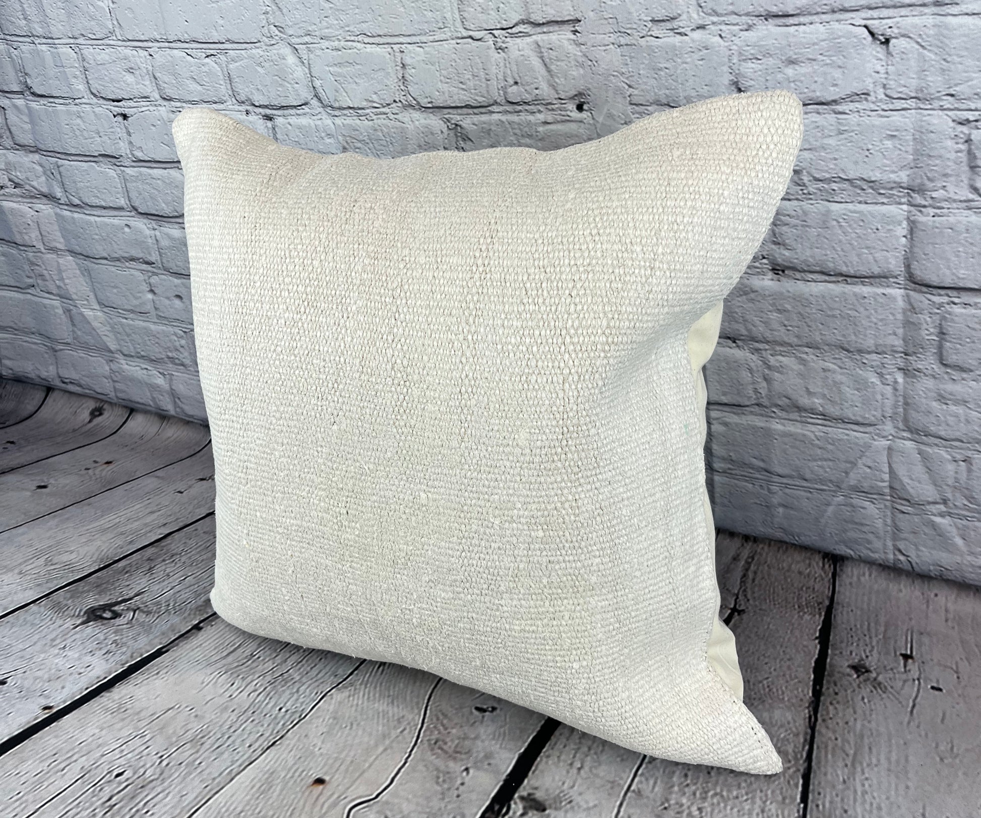 20 x 20 Hemp Pillow Turkish Cushion Natural Grayish White Pillow Cushion Cover #6550