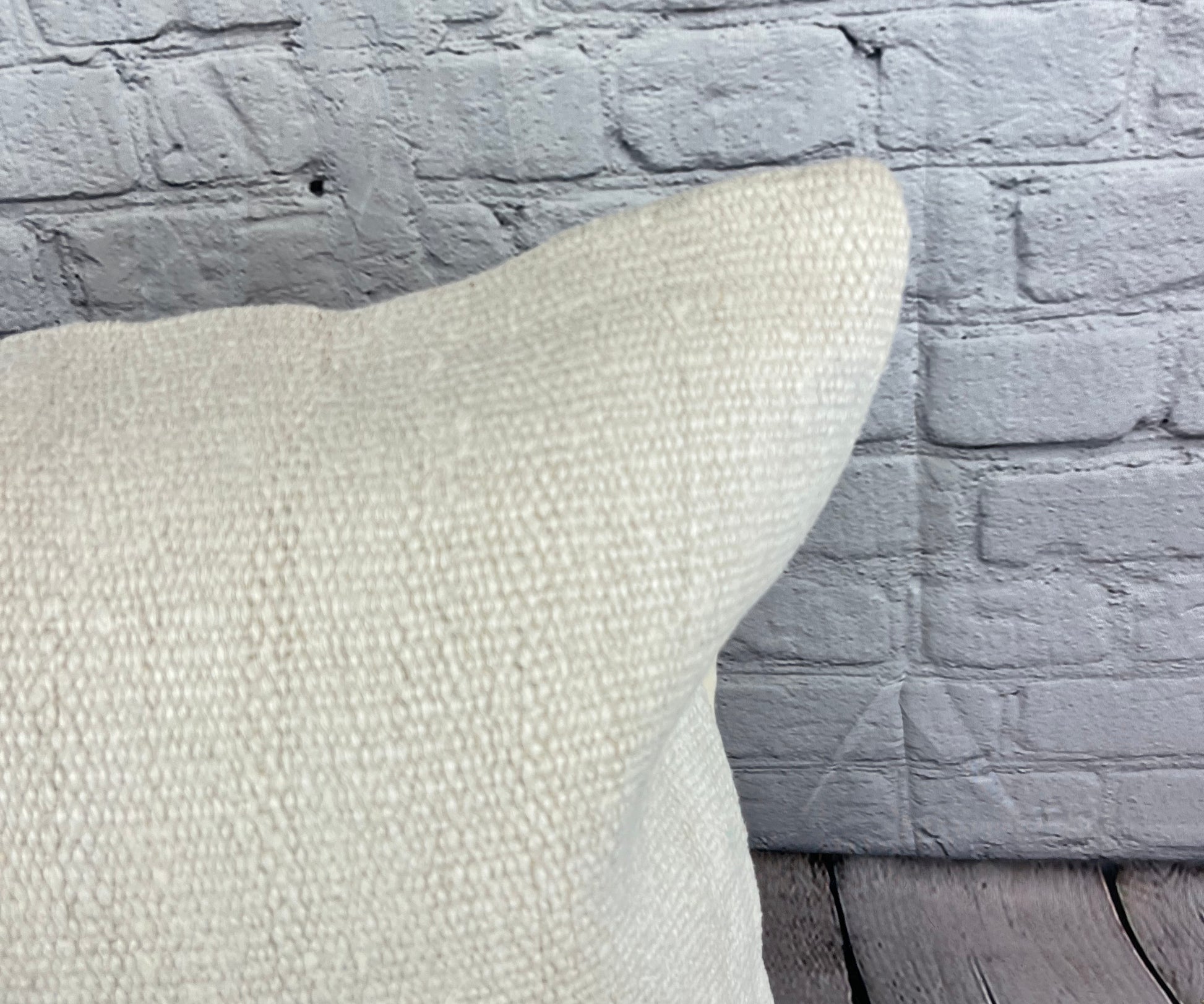 20 x 20 Hemp Pillow Turkish Cushion Natural Grayish White Pillow Cushion Cover #6550