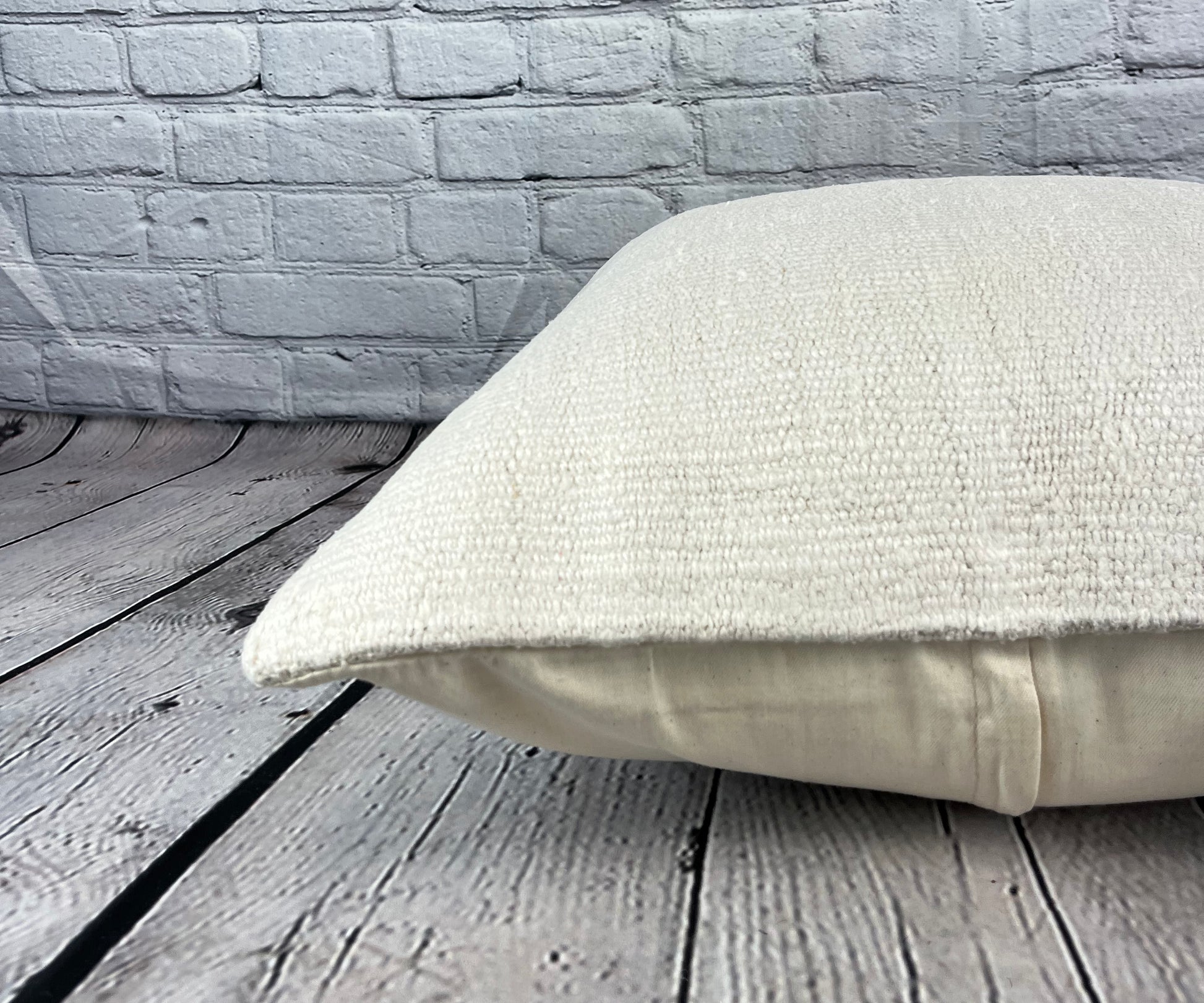 20 x 20 Hemp Pillow Turkish Cushion Natural Grayish White Pillow Cushion Cover #6550