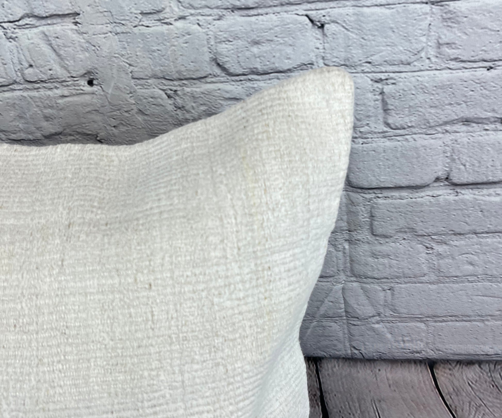 20 x 20 Hemp Pillow Turkish Cushion Natural Grayish White Pillow Cushion Cover #6551