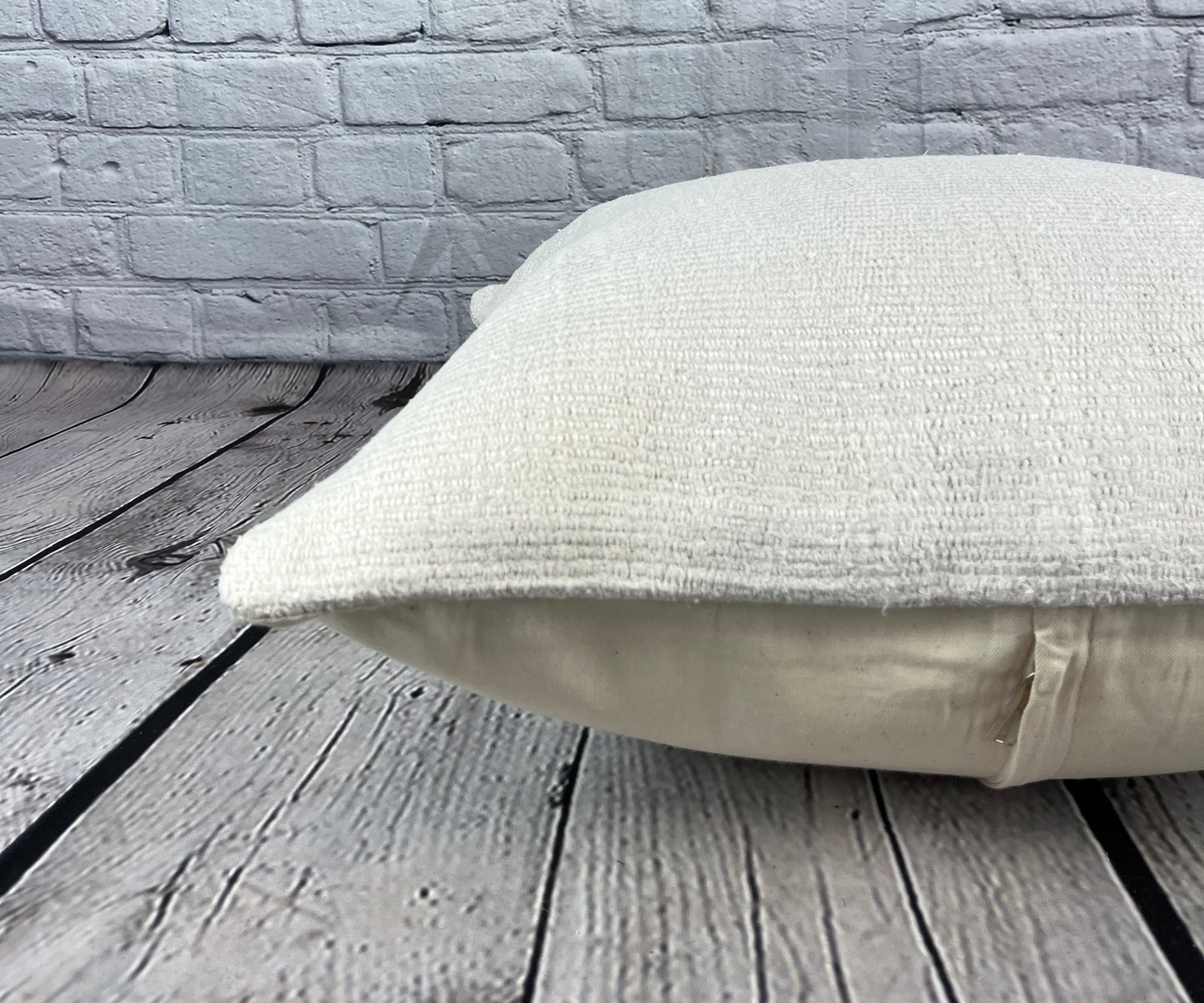 20 x 20 Hemp Pillow Turkish Cushion Natural Grayish White Pillow Cushion Cover #6551