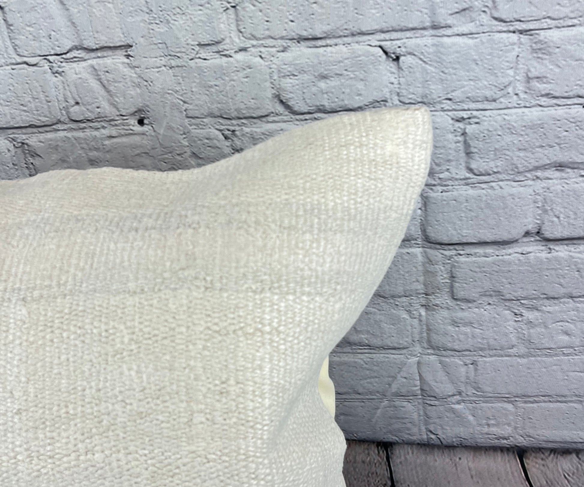 20 x 20 Hemp Pillow Turkish Cushion Natural Grayish White Pillow Cushion Cover #6552