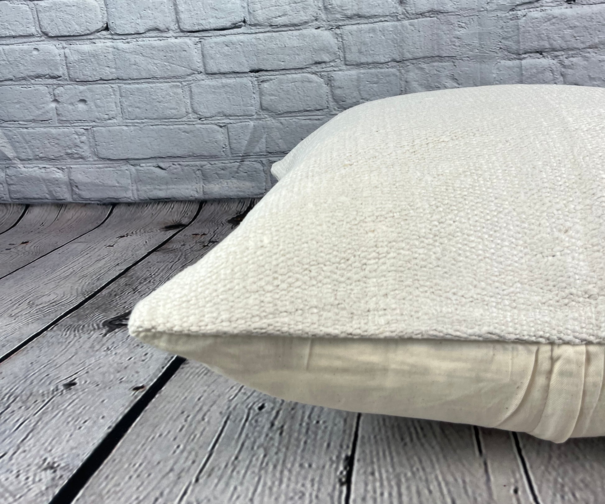 20 x 20 Hemp Pillow Turkish Cushion Natural Grayish White Pillow Cushion Cover #6552