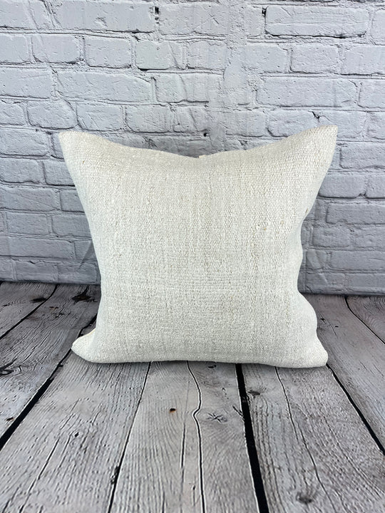 20 x 20 Hemp Pillow Turkish Cushion Natural Grayish White Pillow Cushion Cover #6554