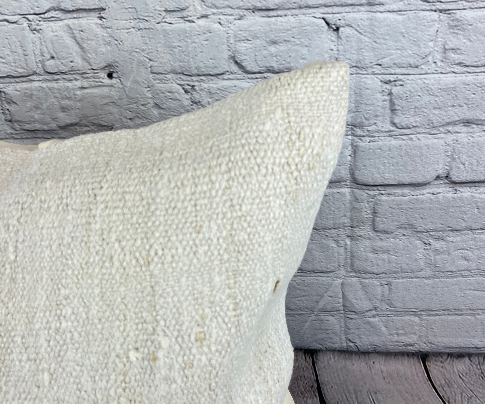 20 x 20 Hemp Pillow Turkish Cushion Natural Grayish White Pillow Cushion Cover #6554
