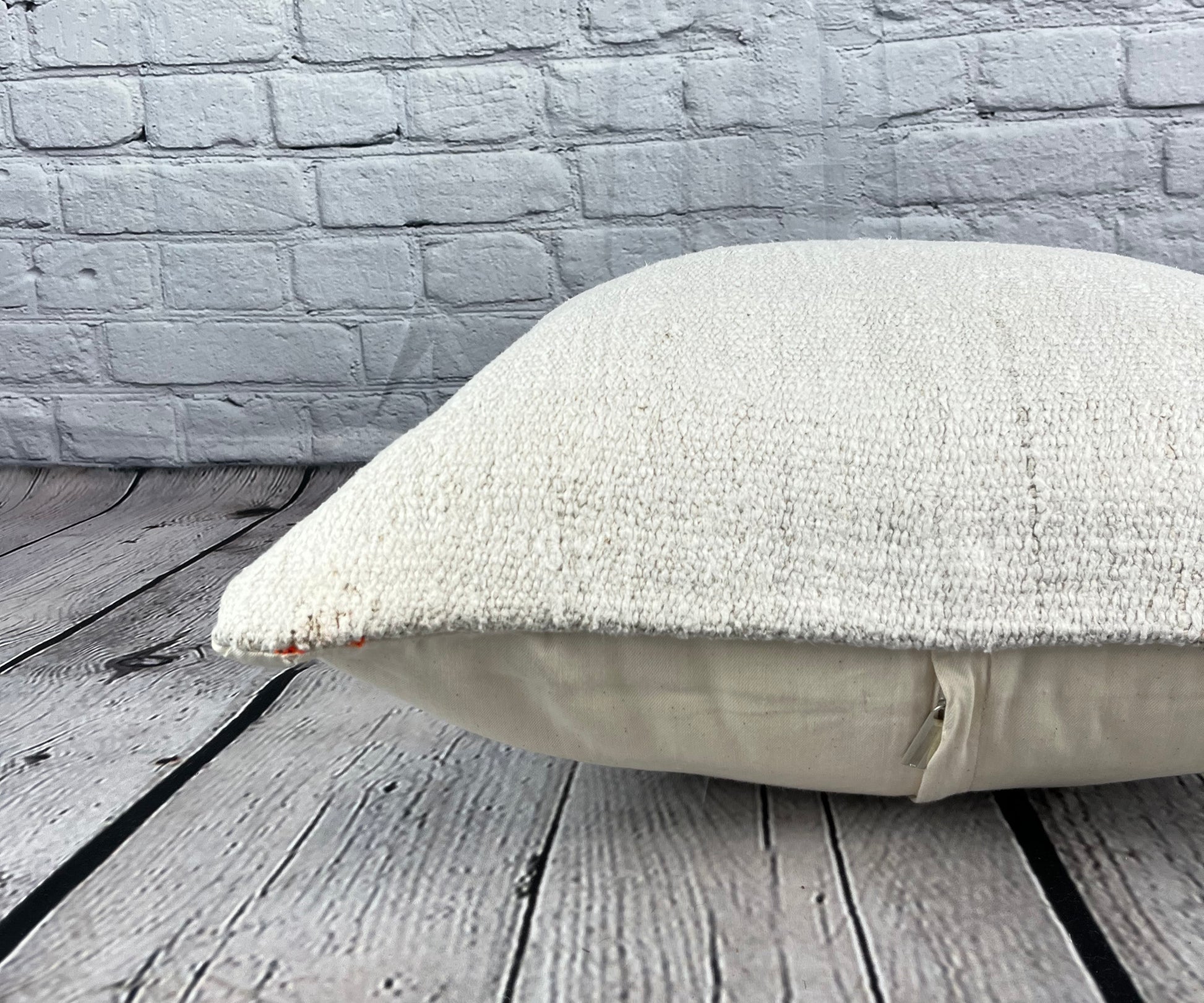 20 x 20 Hemp Pillow Turkish Cushion Natural Grayish White Pillow Cushion Cover #6554