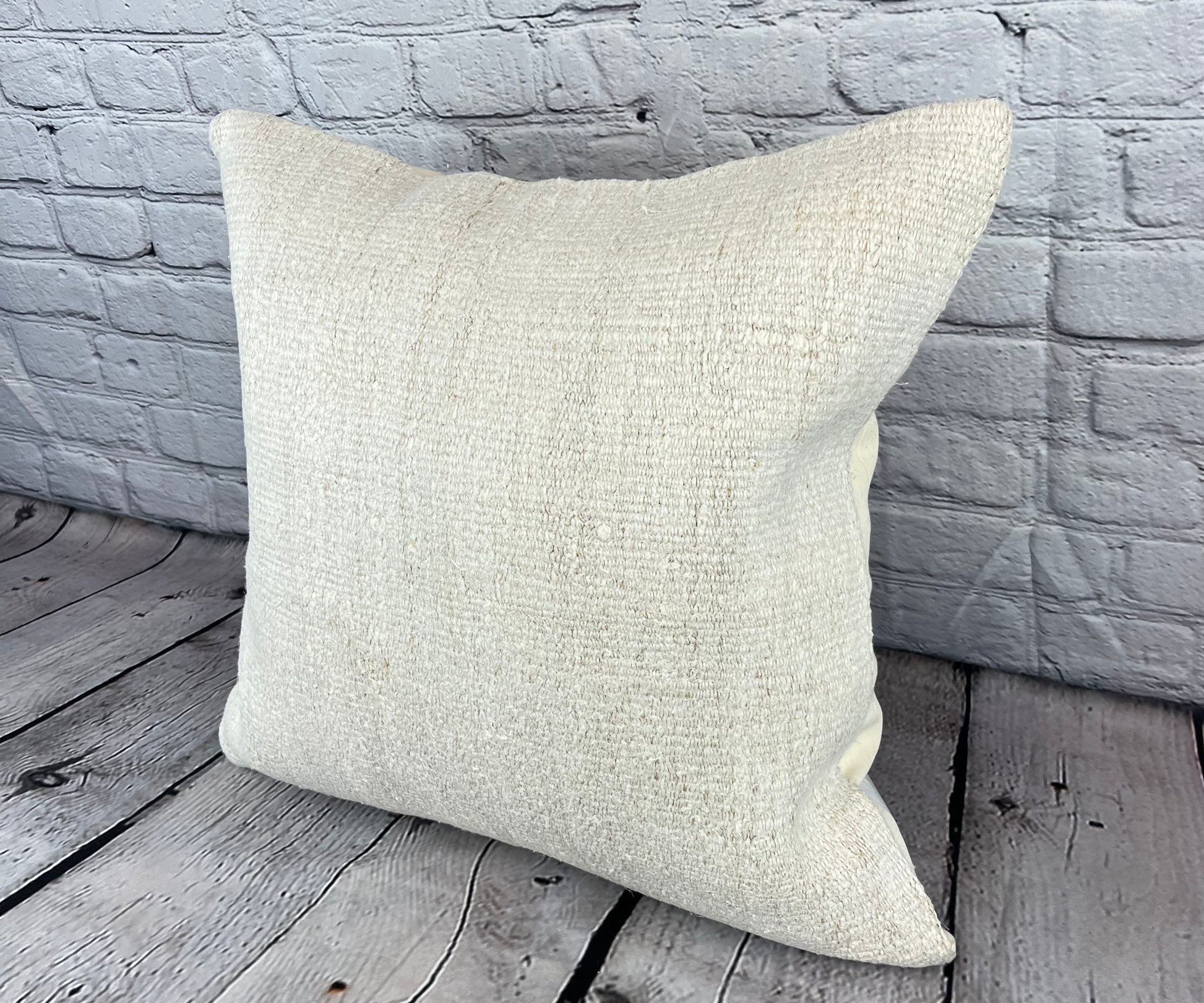 20 x 20 Hemp Pillow Turkish Cushion Natural Grayish White Pillow Cushion Cover #6553