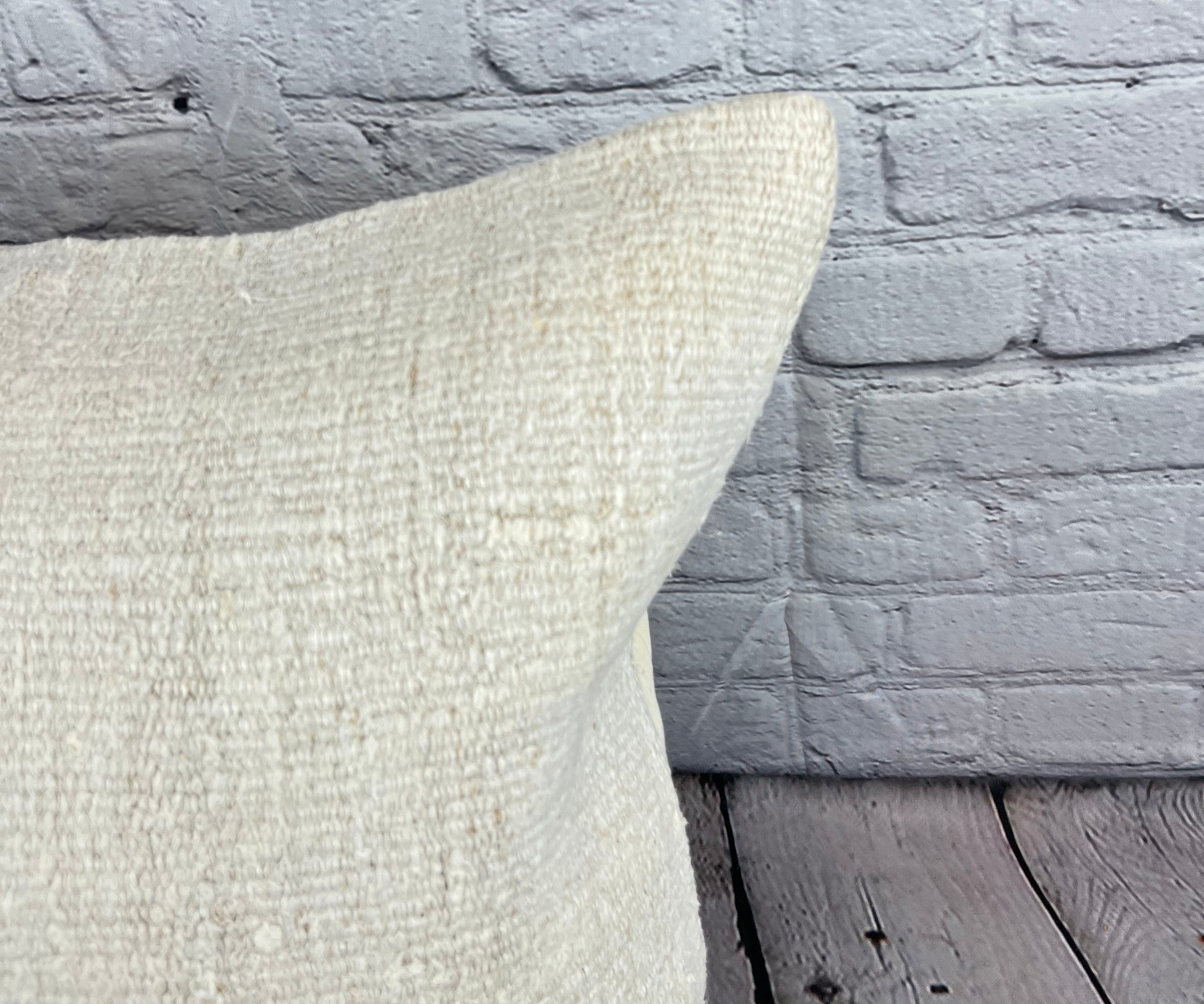 20 x 20 Hemp Pillow Turkish Cushion Natural Grayish White Pillow Cushion Cover #6553