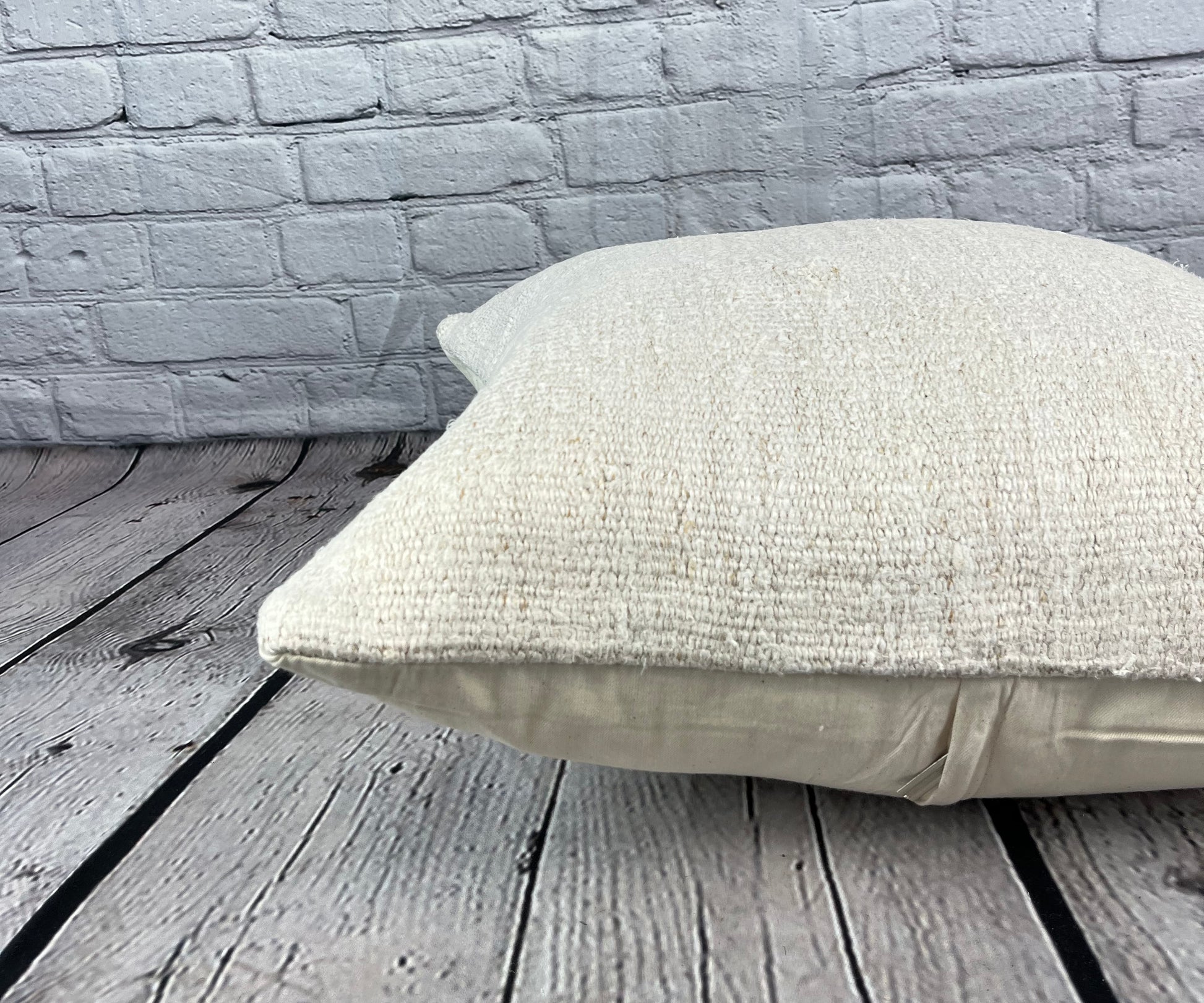 20 x 20 Hemp Pillow Turkish Cushion Natural Grayish White Pillow Cushion Cover #6553